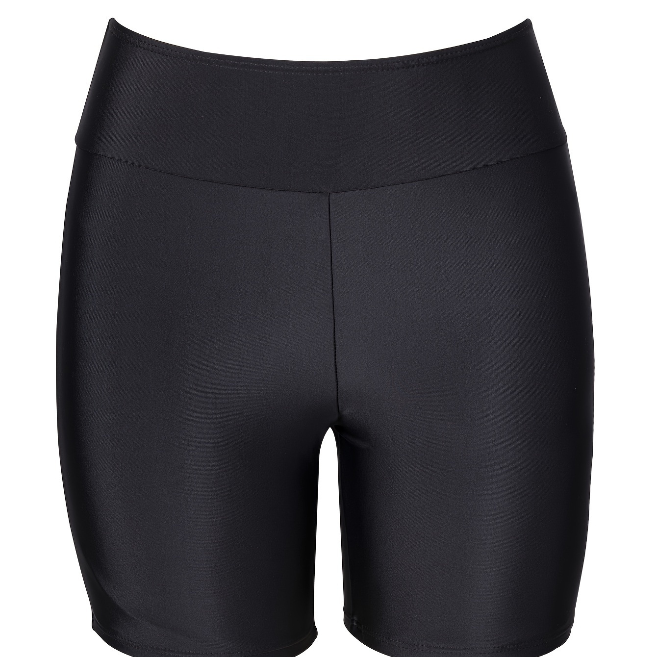 

Women's Solid Color Swim Shorts, Athletic Leisure Swimwear, Quick-dry, Stretch Fit, Solid Color