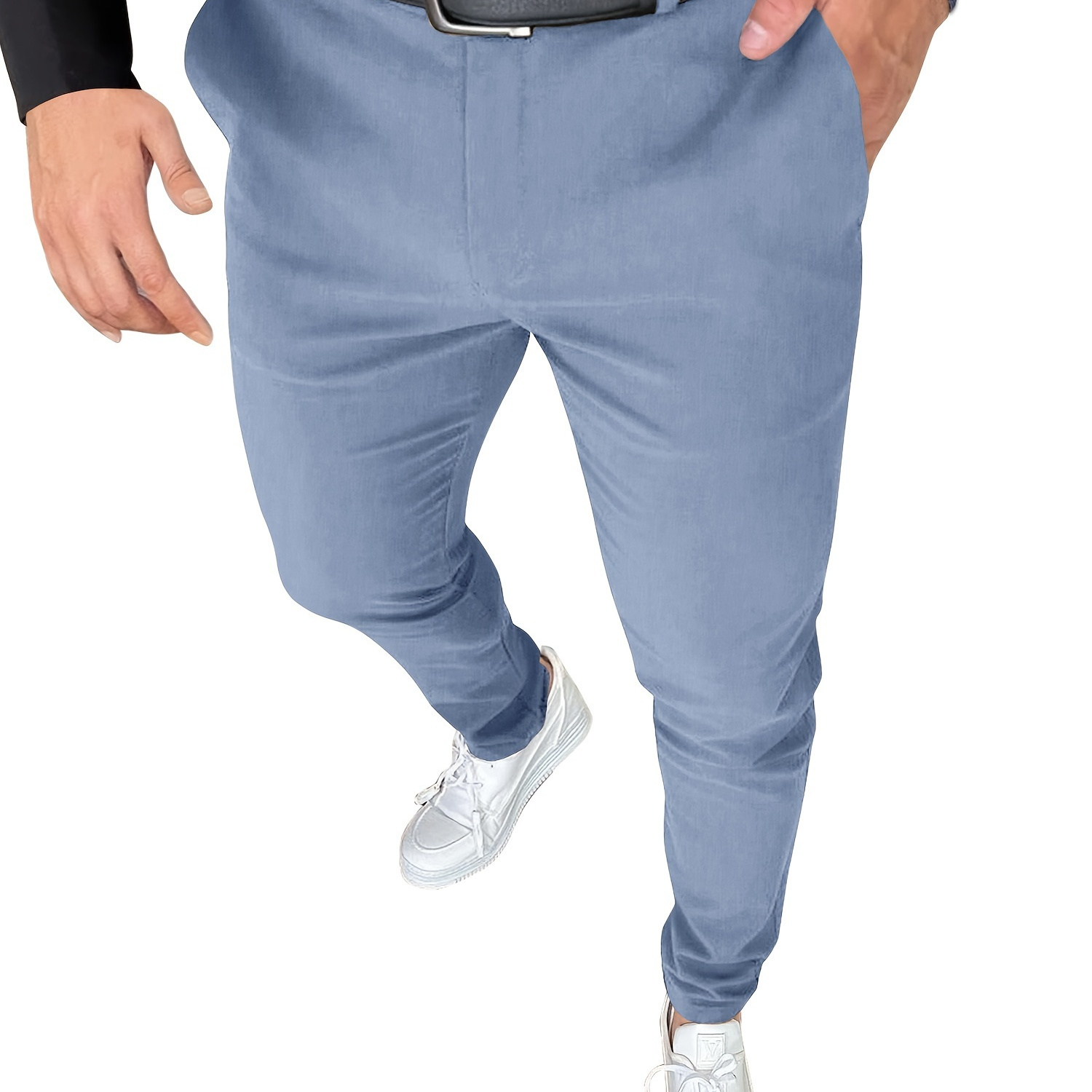 

Men's Business Suit Trousers, High Polyester, Lightweight Workwear, Casual Golf Pants, Regular Fit, Solid Color, , With Pockets