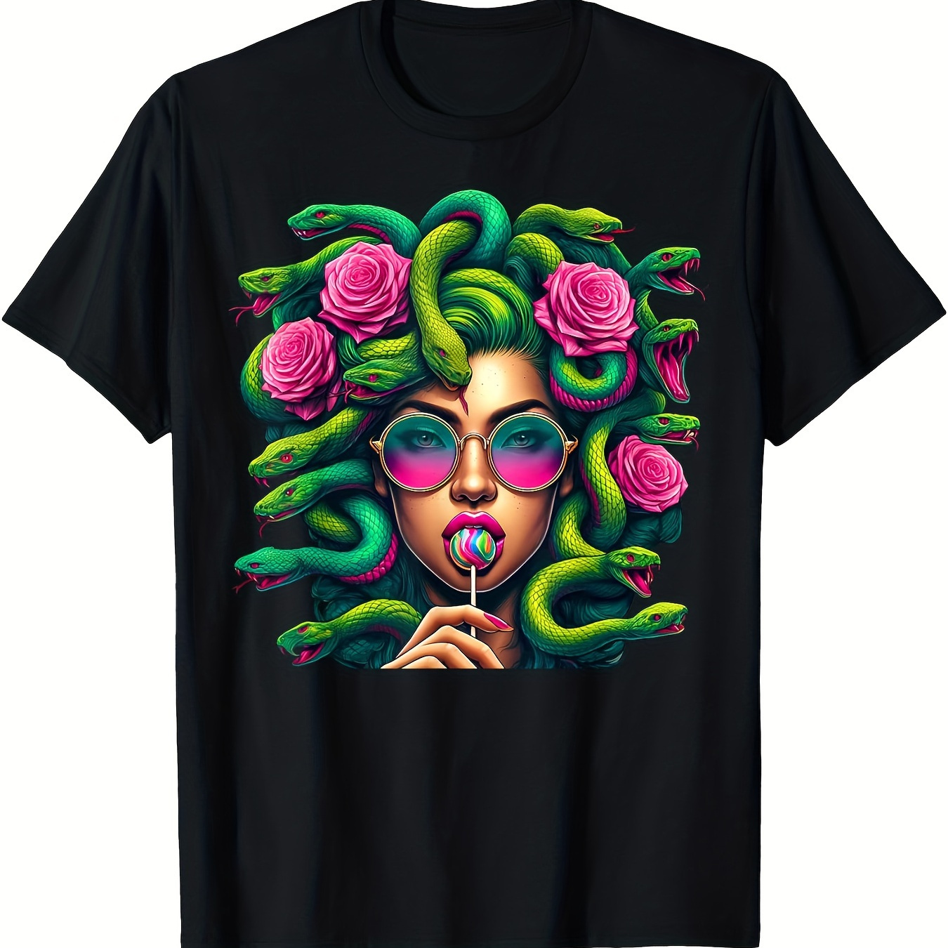 

Medusa Hippie Psychedelic Snakes Greek Mythology T-shirt, Men's T-shirt