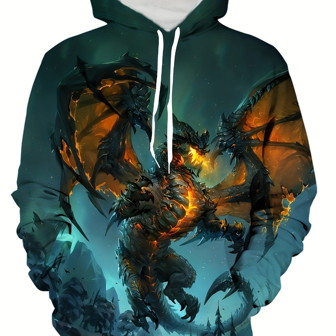 

3d Dragon Print Hoodie, Cool Hoodies For Men, Men's Casual Graphic Design Pullover Hooded Sweatshirt With Kangaroo Pocket Streetwear For Winter Fall, As Gifts