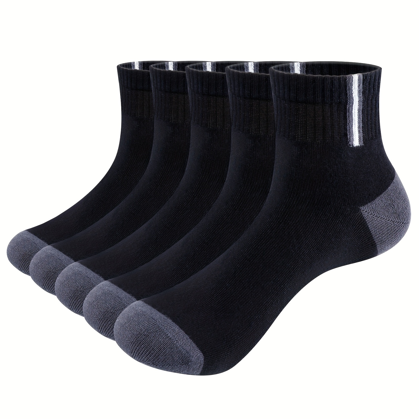 

5pcs Men's Bamboo Breathable Ankle Socks For Summer
