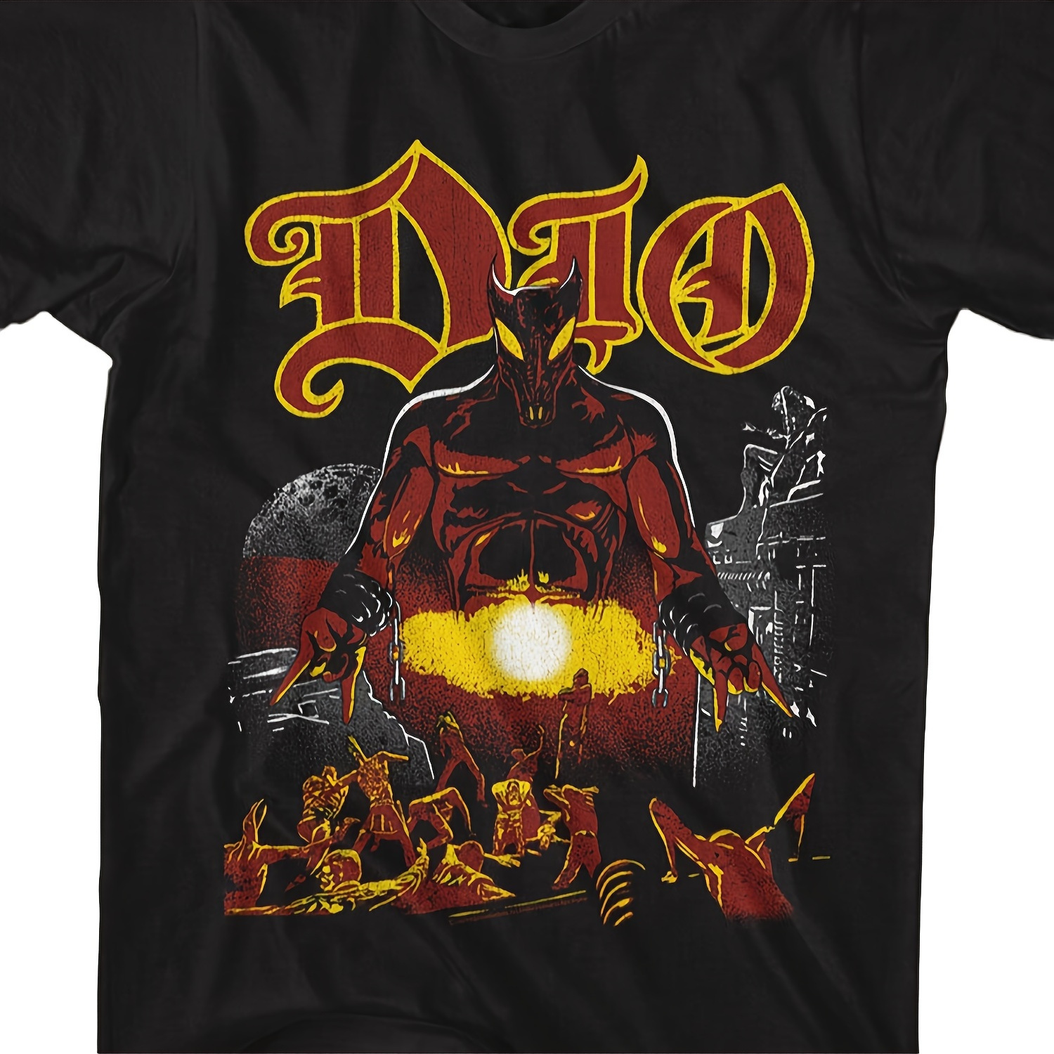 

Dio Graphic Tee, 100% Cotton Crew Neck T-shirt, Casual Short Sleeve Knit Fabric Top For Men, Casual Wear