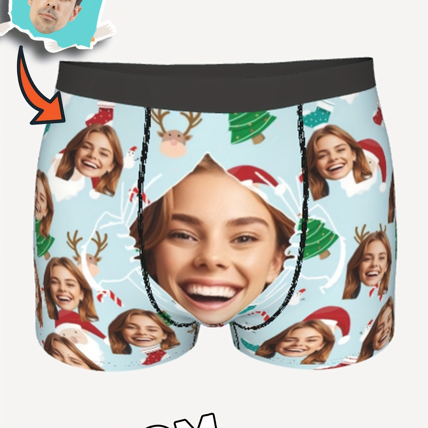 

Boxers Personnalisés avec Photo, Boxers avec Photo de , Sous-vêtements Amusants avec , Cadeaux Drôles pour Papa/Mari/Petit Ami