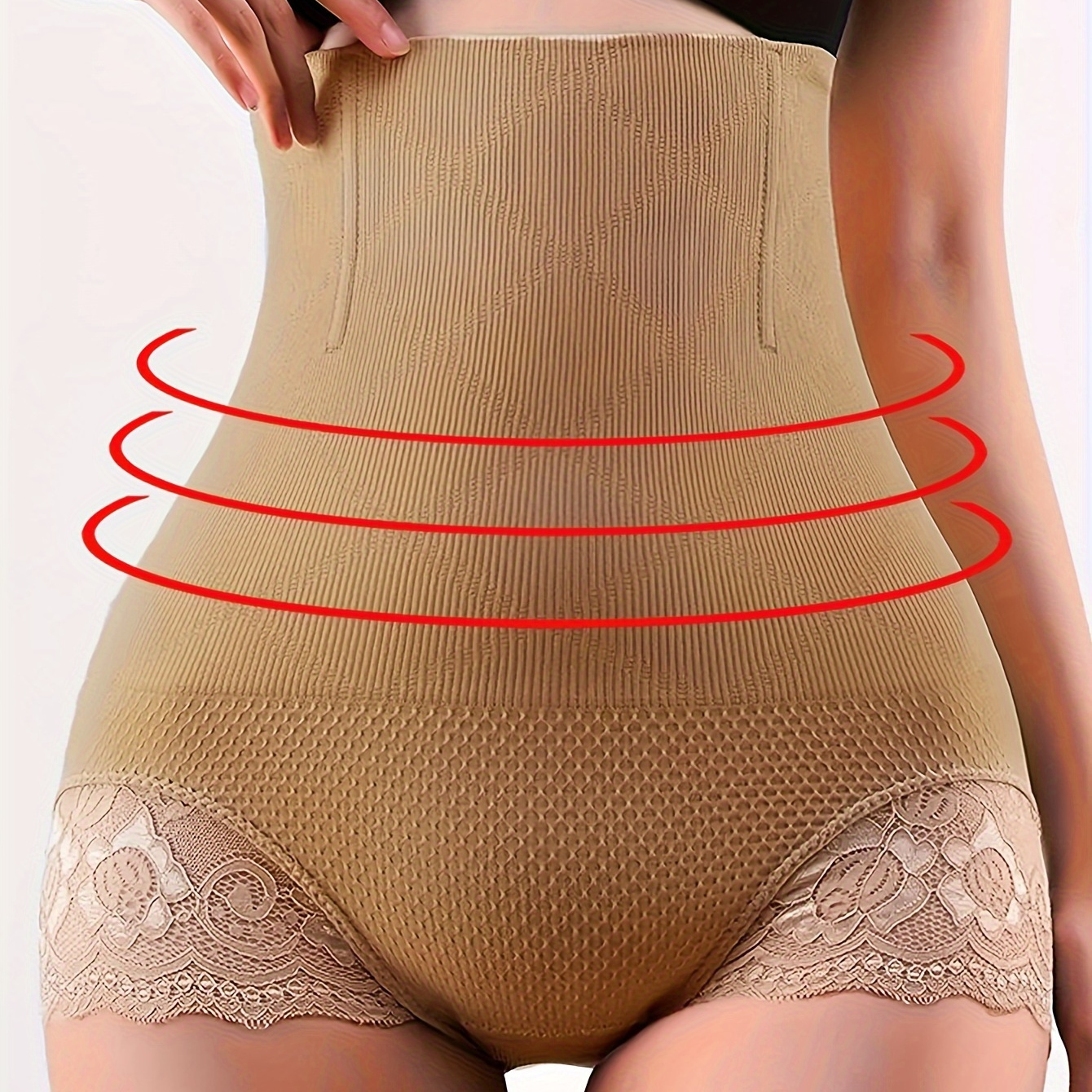 Lace Trim Adjustable Panties High Waist Tummy Control Butt - Temu