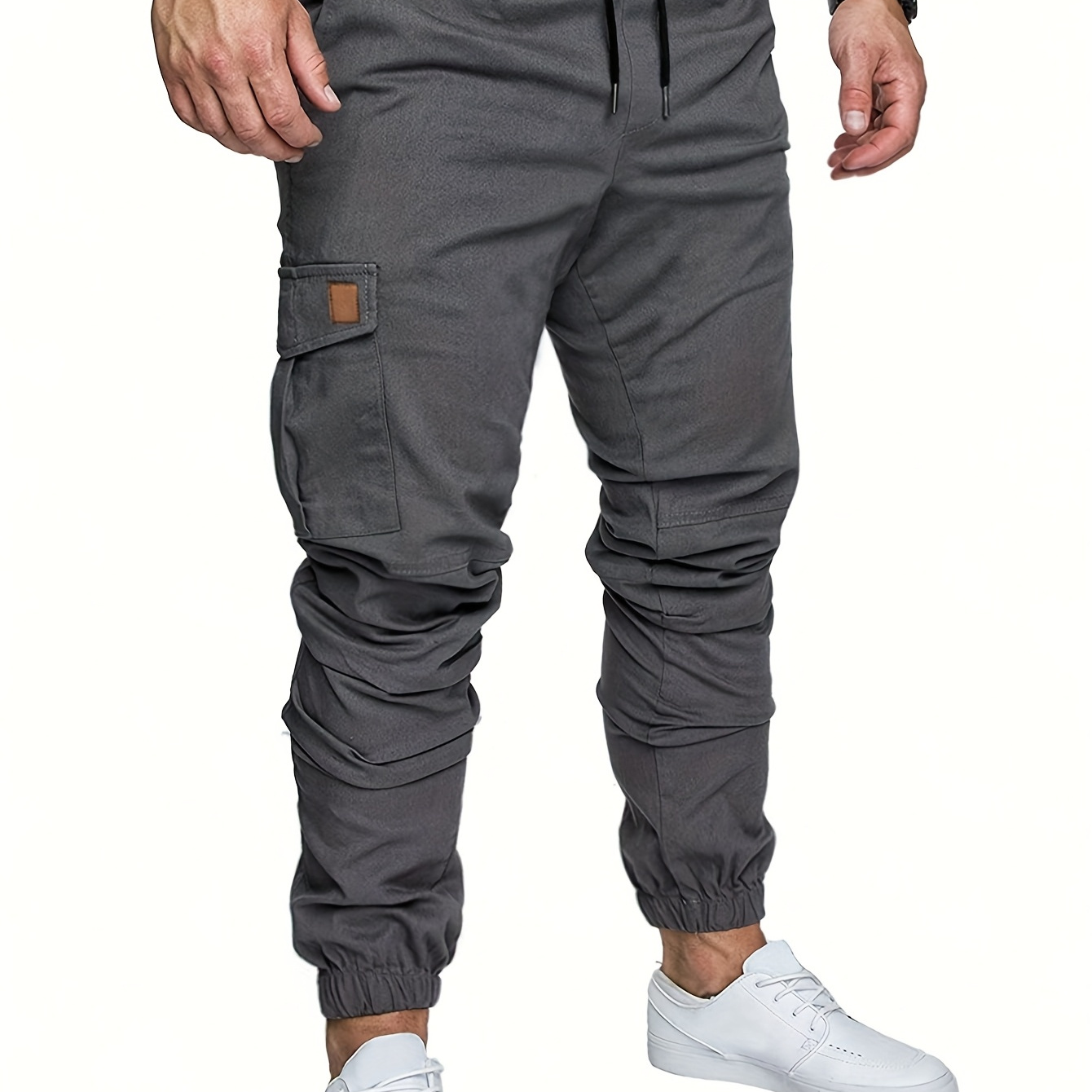 Pantalones Casuales Largos para Hombre con Bolsillos de Solapa y Cintura Ajustable con...