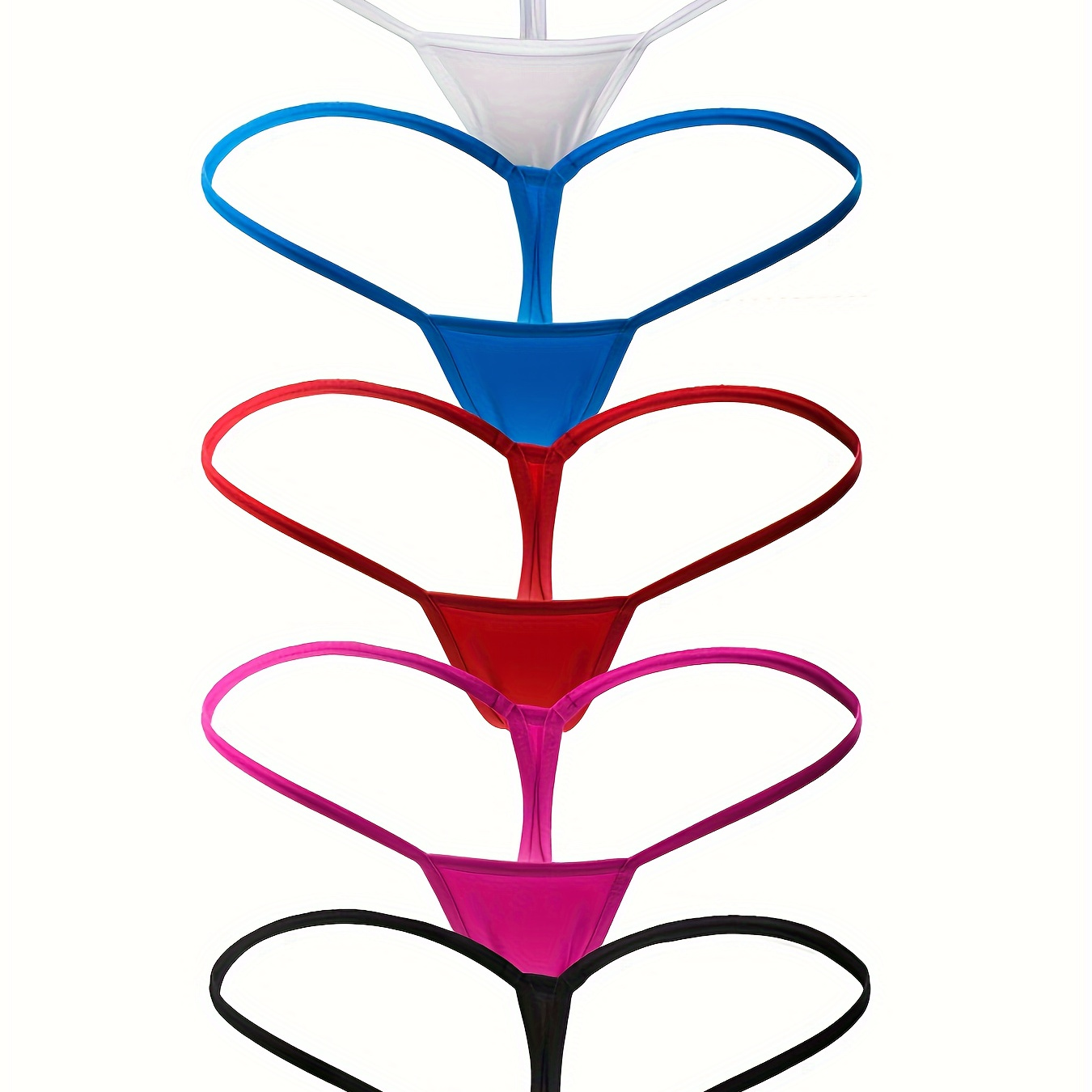 

5pcs Solid Seamless Low Waist Thongs, Sexy Comfy Breathable Stretchy Intimates Panties, Women's Lingerie & Underwear