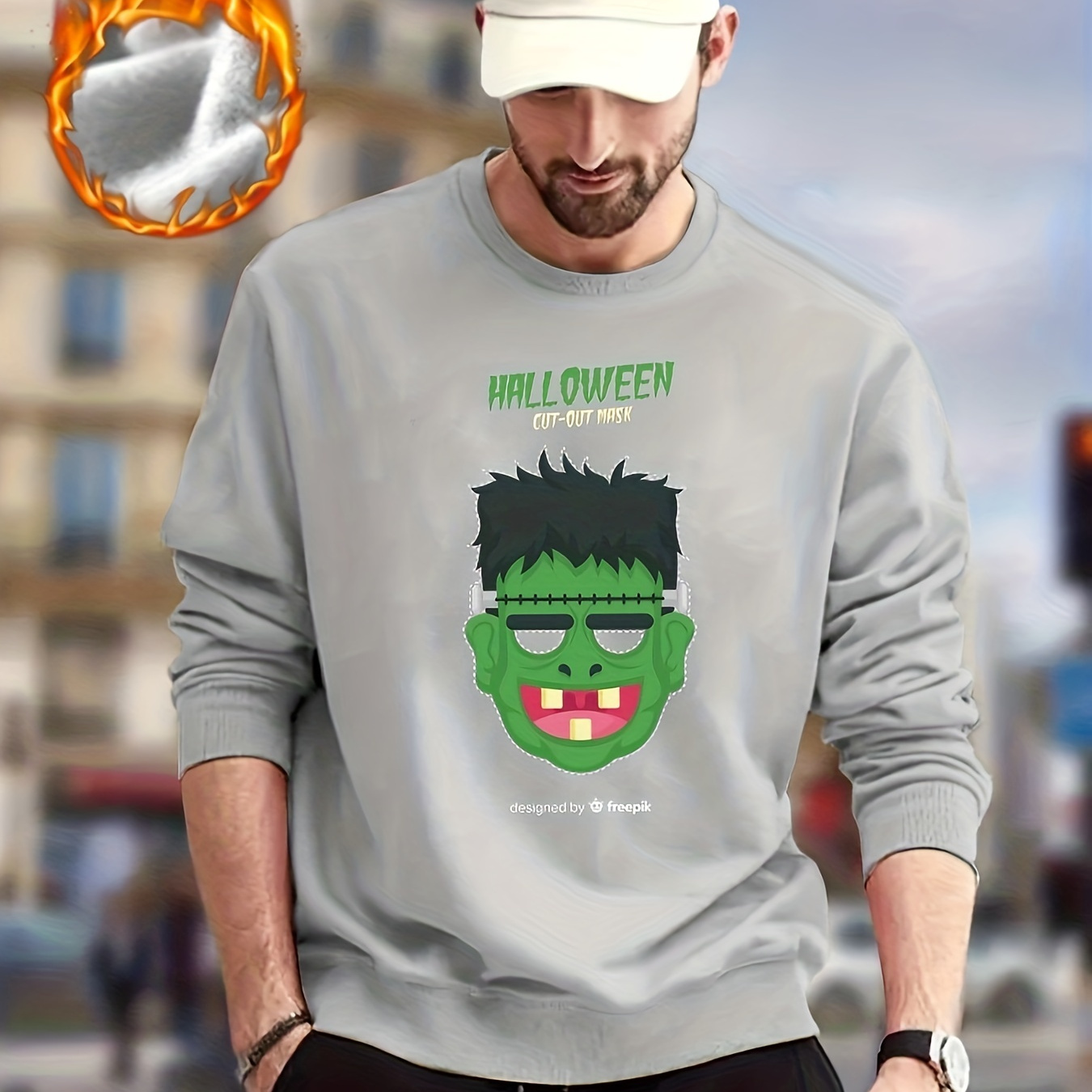 Sweat-shirt Homme Zombie 3D Effrayant - Manches Longues Halloween - T-shirt Horreur Éruption - 3