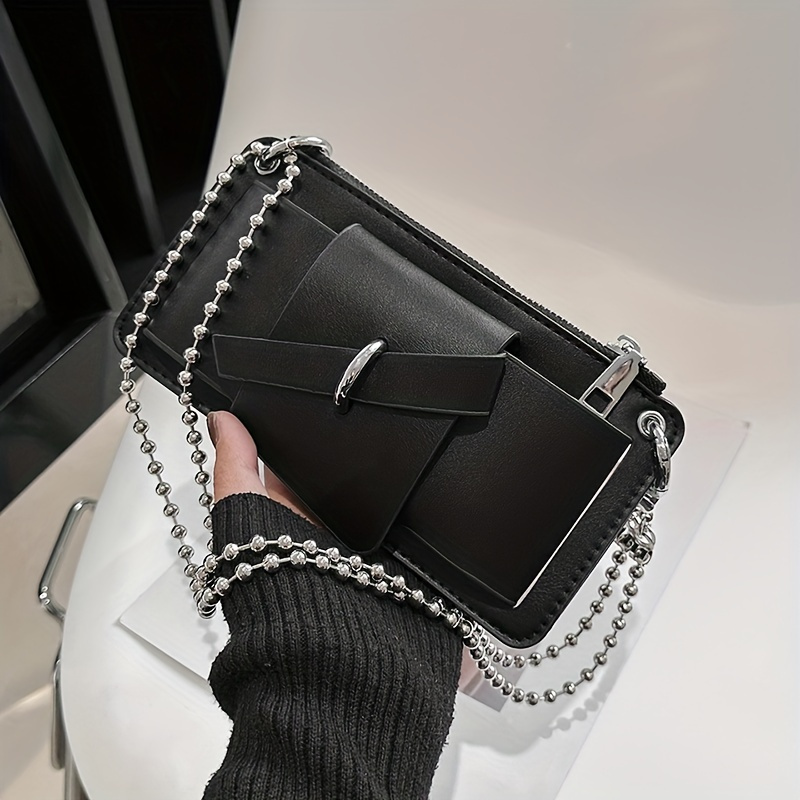 Chain To Bag Purse Black - Temu