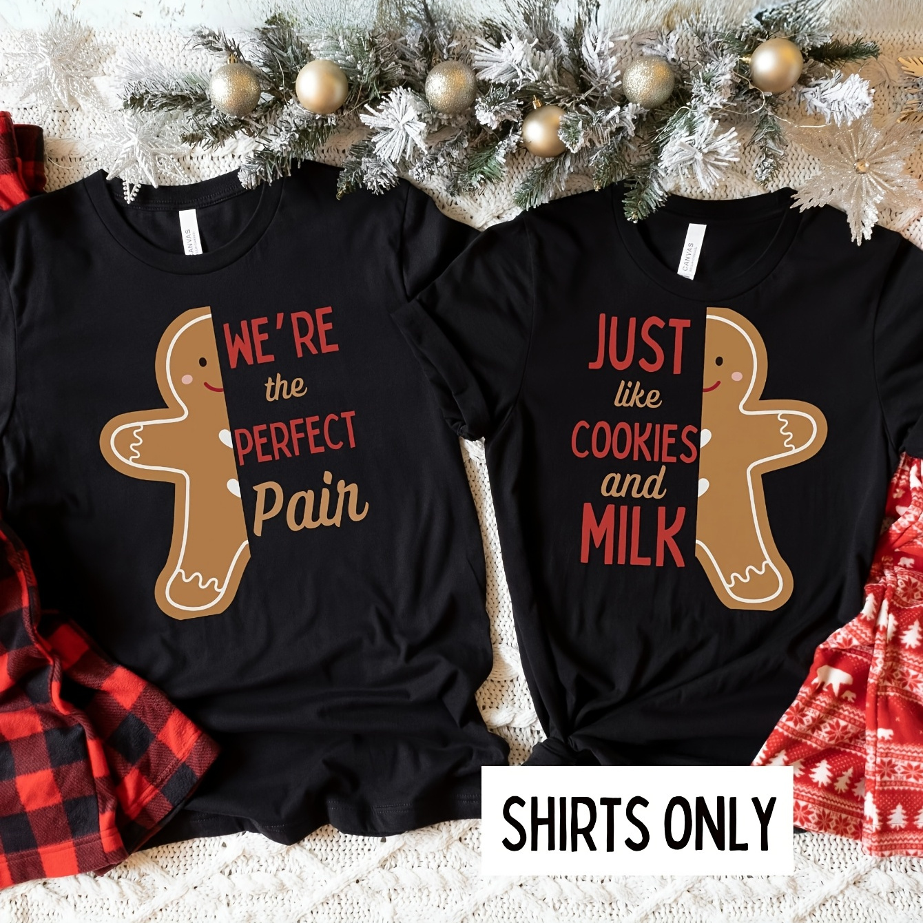 

Couples , Couple Christmas Pajama, Gingerbread Matching Christmas Tshirts, Couple Sweaters, Funny Ugly Tees