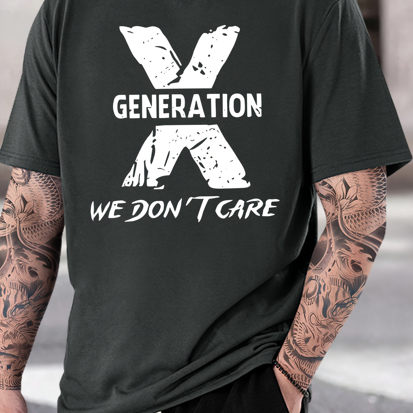 

'generation X' Print Short Sleeve T-shirt, Comfortable Round Neck T-shirt, Regular Style, Versatile And Fashionable, Suitable For Daily Wear