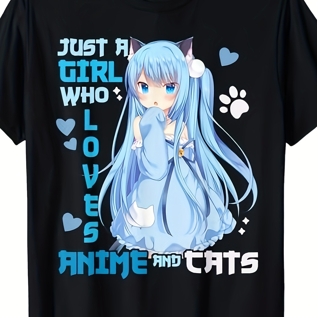 

Who Anime And Cats Funny Kawaii Girl T-shirt