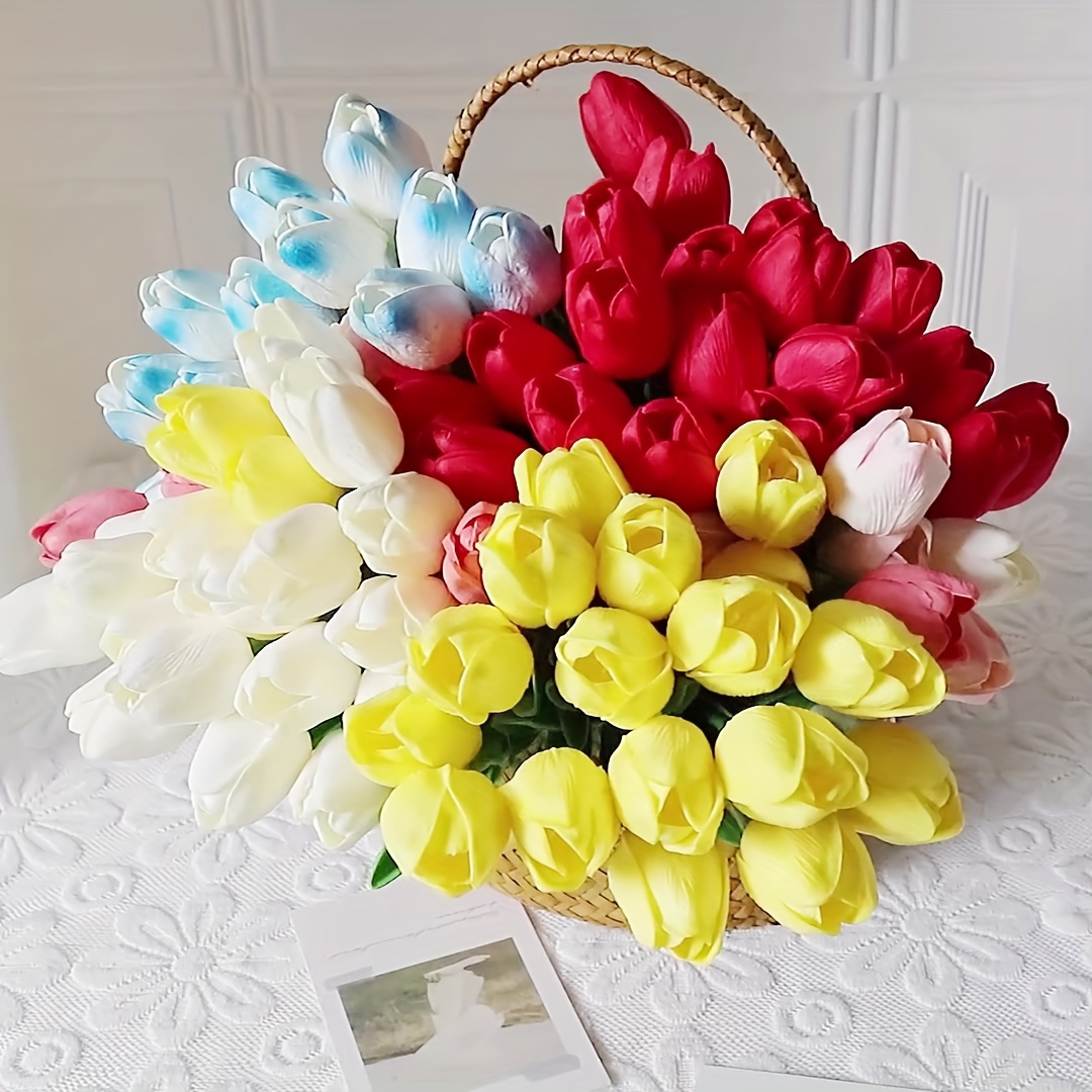 50pcs Artificial Fake Flower Stems For Diy Handmade Bouquet Flower Leaf  Vein Wedding Home Decoration 