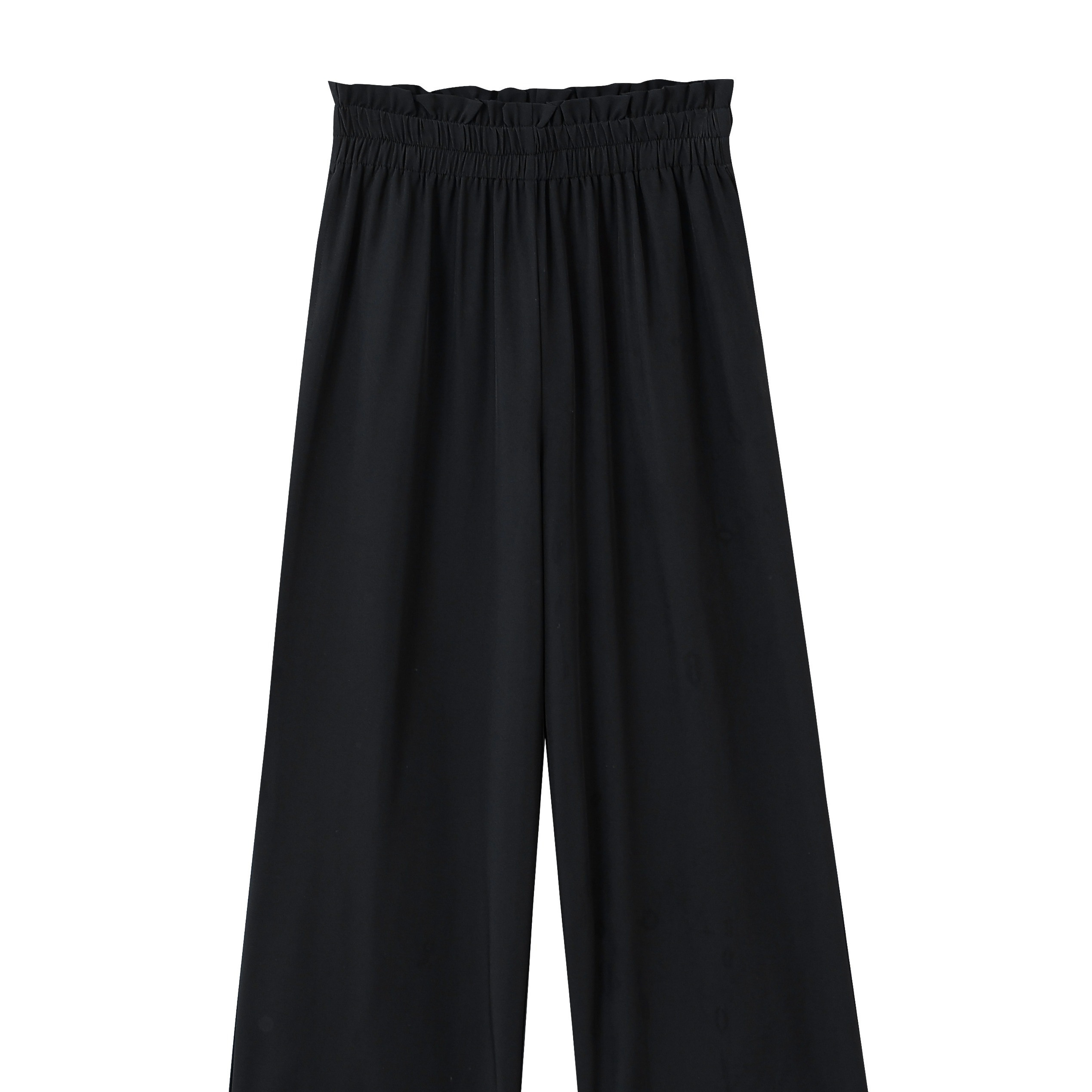 

Pantalon taille élastique solide, pantalon large élégant à double poches pour le printemps et l'été, vêtements pour femmes