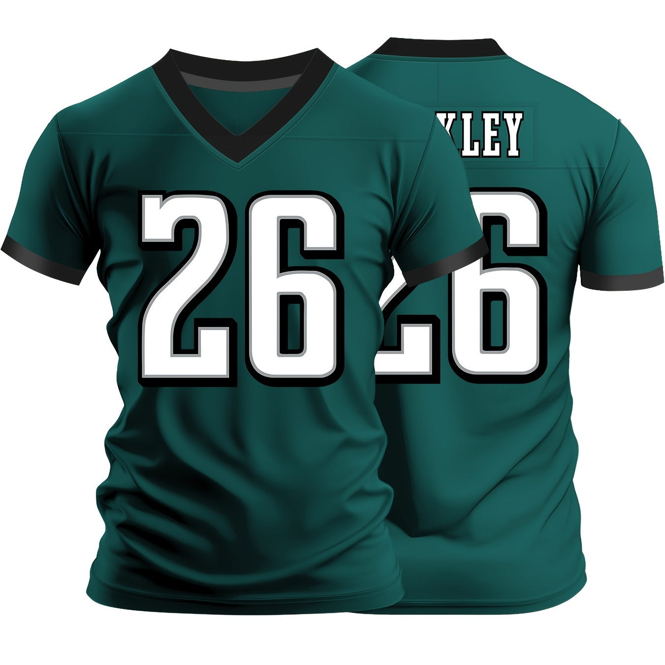 

Men's Embroidered #26 Football Jersey, 100% Polyester V-neck Sports Shirt, Breathable Knit Fabric, Loose Fit For Training & Casual Wear, S-xxxl