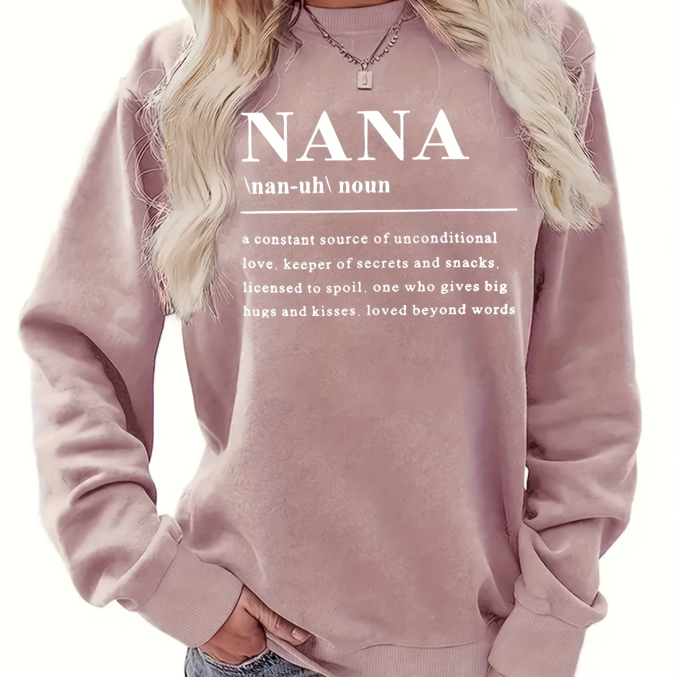 

Letter Print Sweatshirt, Crew Neck Casual Sweatshirt For Fall & Spring, Women's Clothing