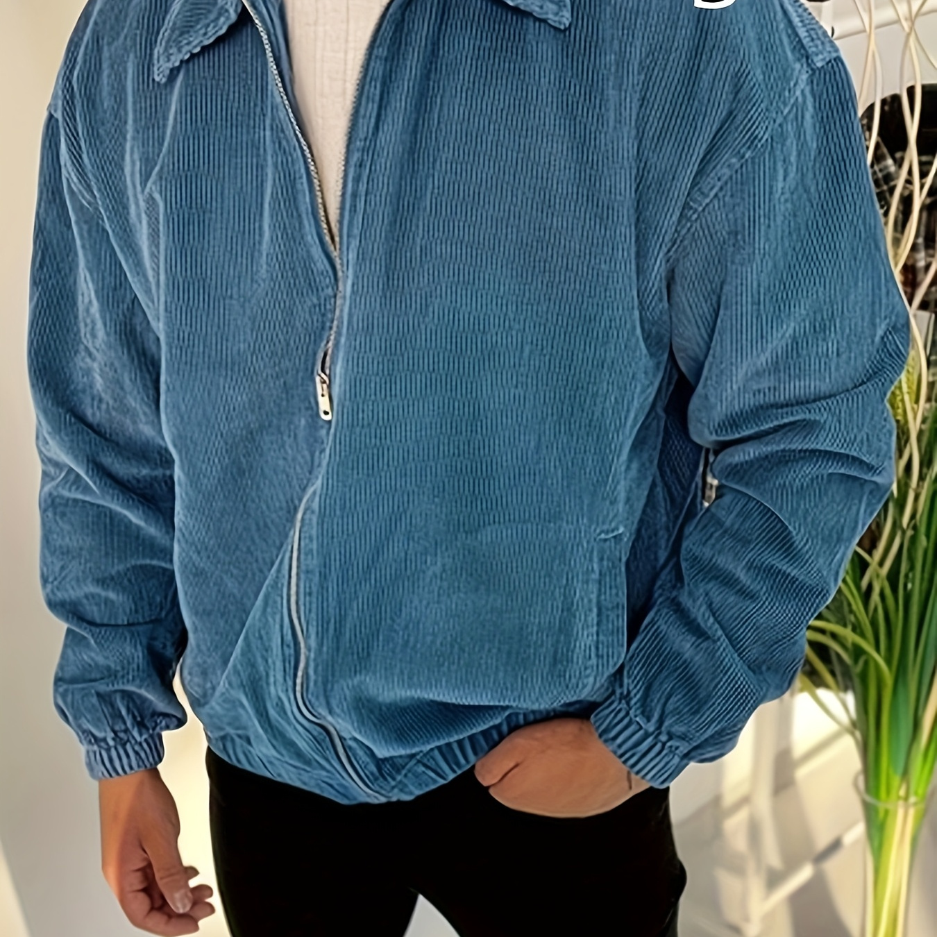 

Big & Tall Men's Corduroy Jacket - , & With Collar, Zip-, And Pockets - Ideal For Fall/, Parties, And Casual , Plus Size Jacket, Plus Size