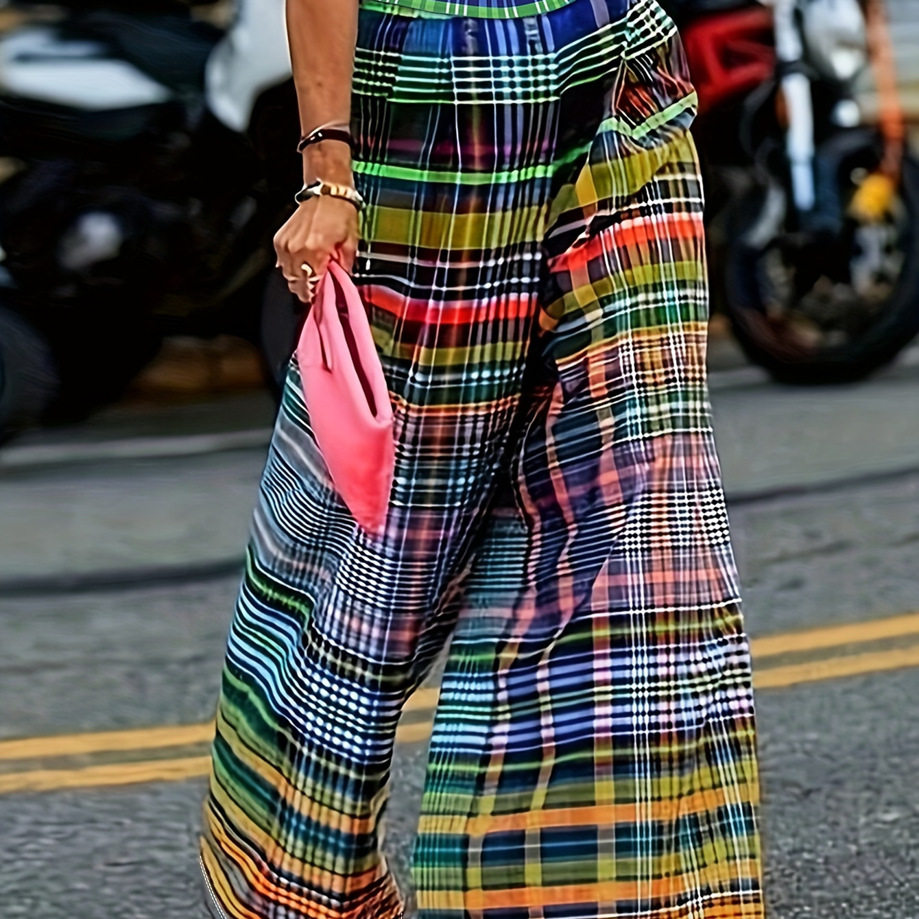 

Print Wide Leg Pants, Stylish High Waist Loose Pants For , Women's Clothing