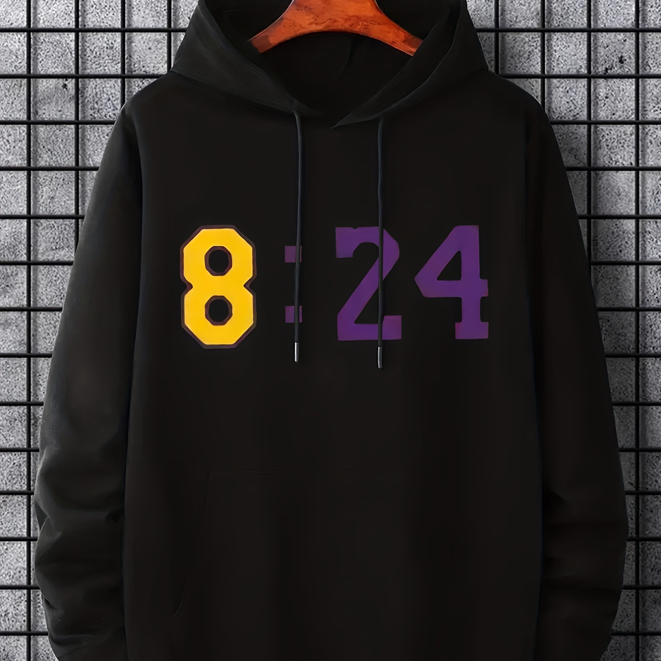 

Men's Casual Light Gray Hoodie With "8:24" Print - Polyester, Drawstring, Kangaroo Pocket, Long Sleeve - Cozy Fall/winter Streetwear, Apparel| |polyester Hoodie, Essential Hoodie