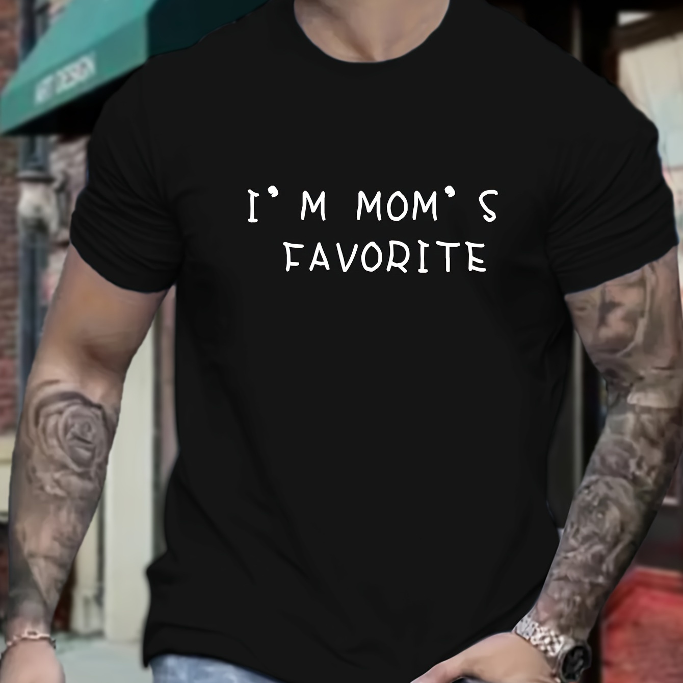 

1pc Men's Plus Size Casual T-shirt With "i'm " Lettering - Polyester Knit, Round Neck, Short Sleeve, Tee For Adults And Teens - Spring/summer Collection