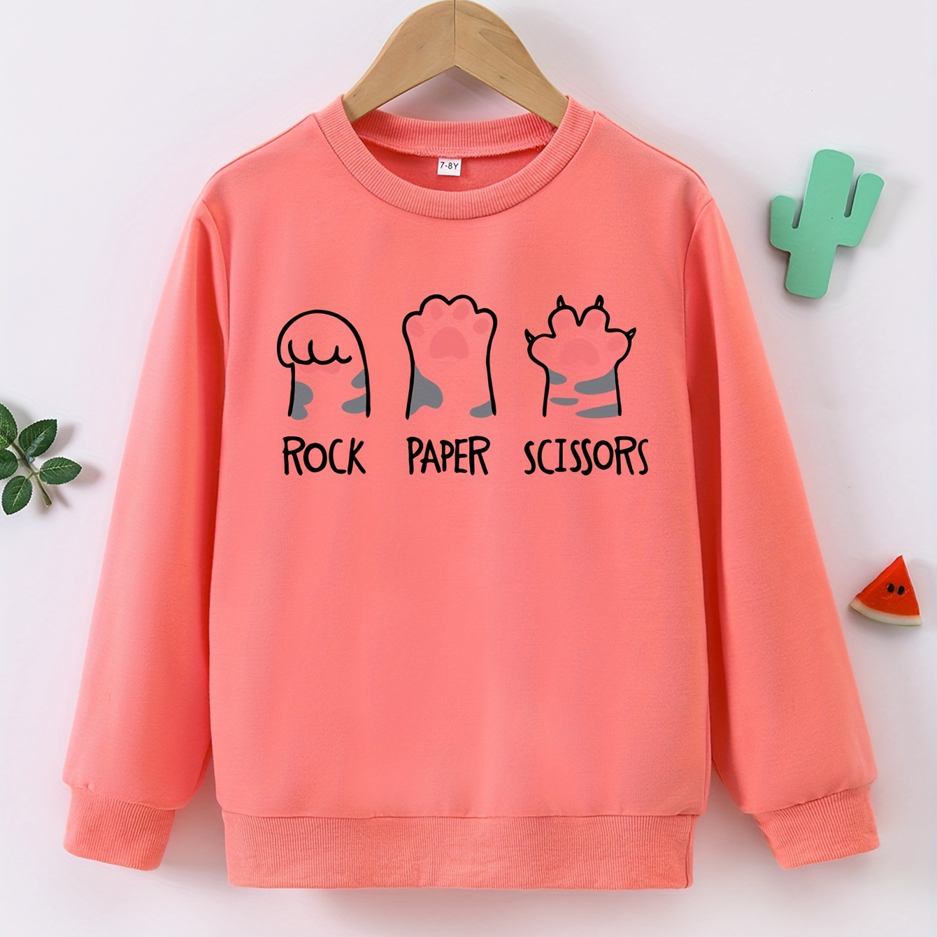 

Girls' Long Sleeve Graphic Sweatshirt, Casual Fashion Pullover, Warm And Cozy Top