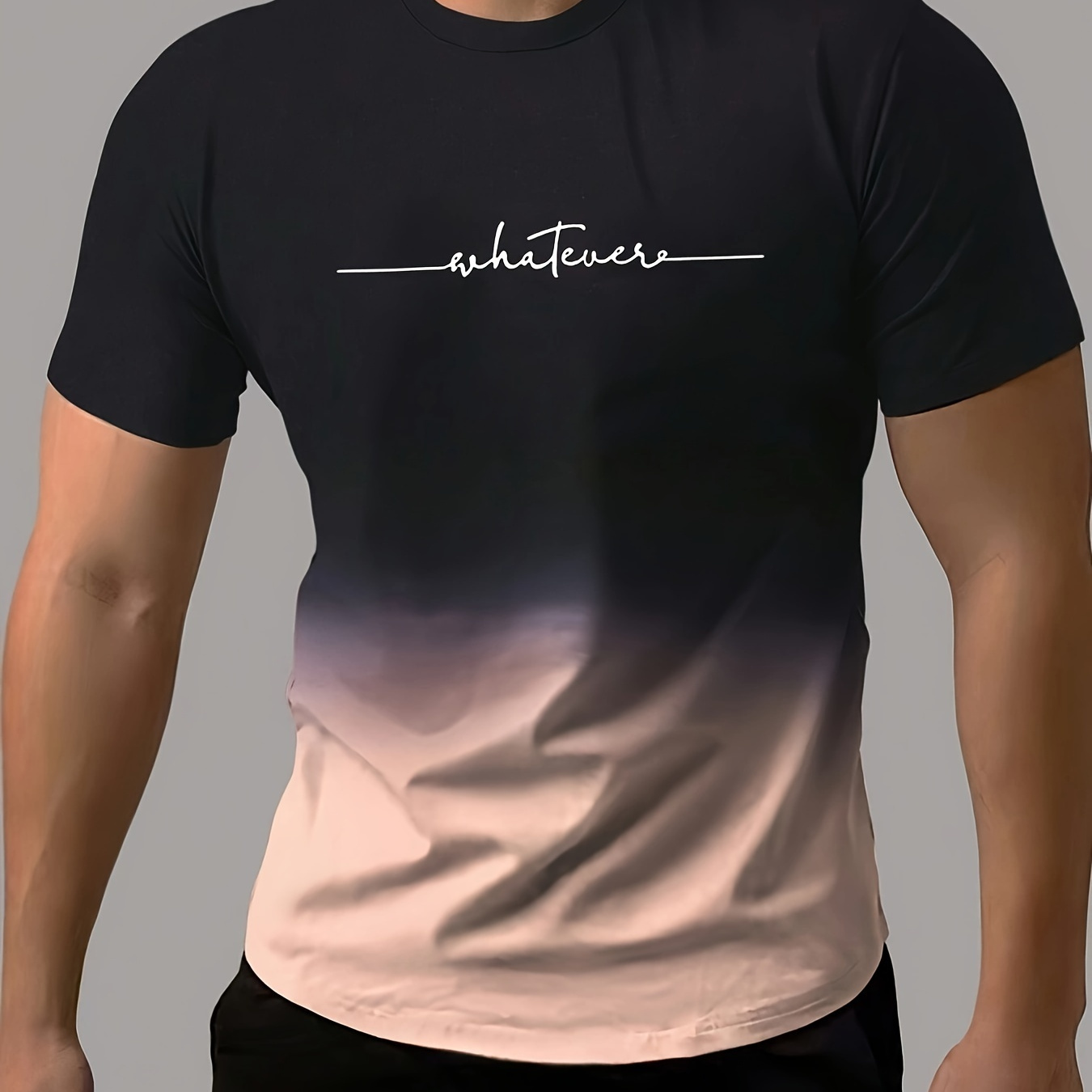 

Tee-shirt dégradé « whatever » confortable pour hommes, t-shirt avec graphisme, vêtements d'extérieur d'été pour hommes, vêtements pour hommes, hauts pour hommes, cadeau pour hommes