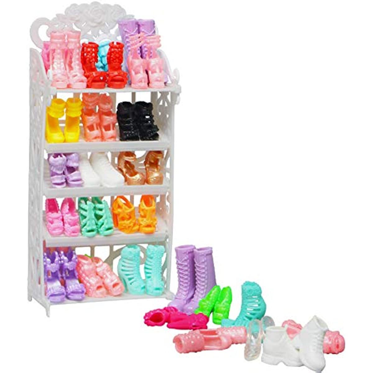 

Complete Doll Shoe Collection: 10 Pairs Of High Heel Boots, Sandals, And More For 11.5 Inch Girl Dolls!