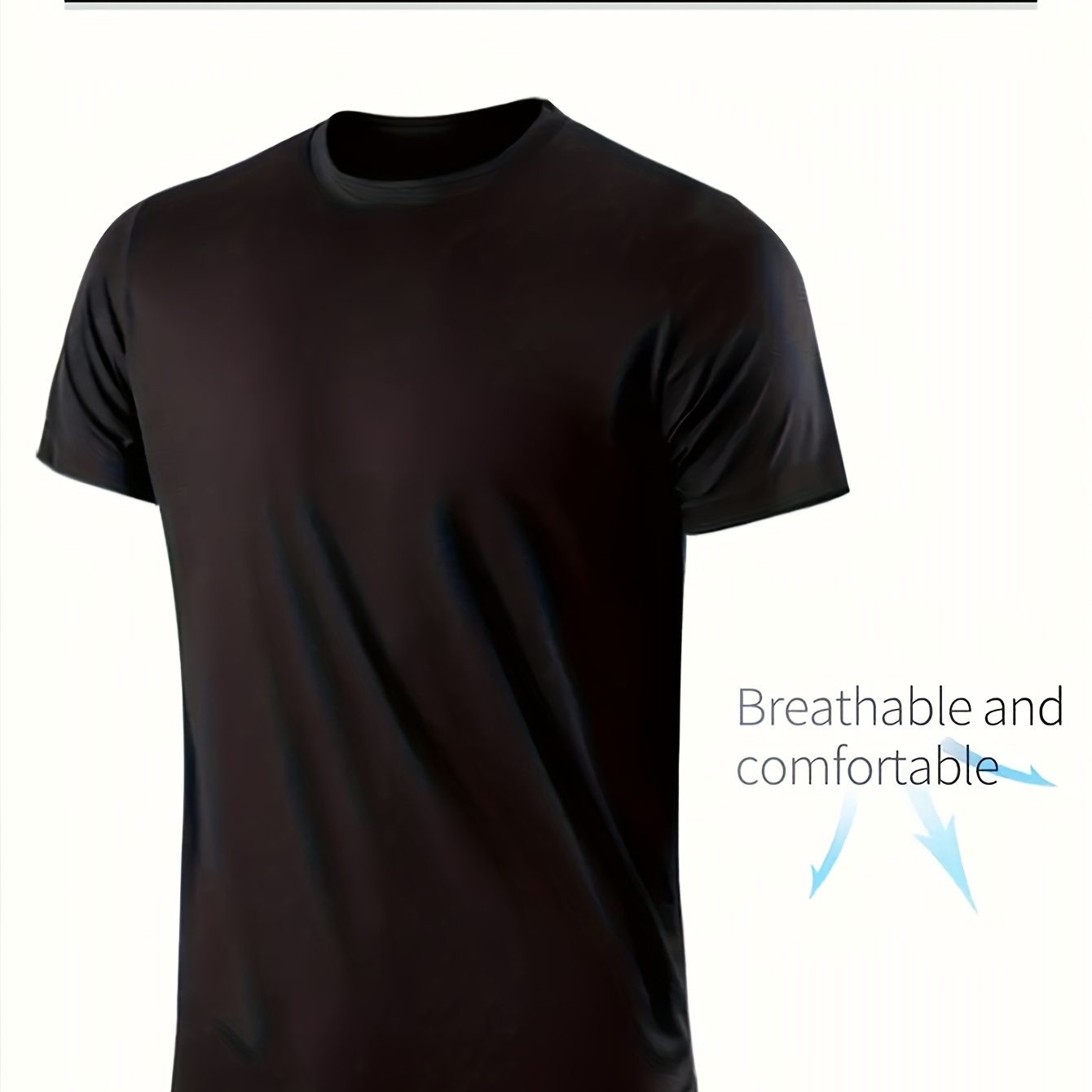 

1pc Quick Drying Comfortable Round Neck And Short Sleeved T-shirt, Solid Color, Breathable And Lightweight Summer Sports Top, Suitable For Men' And Running Clothes