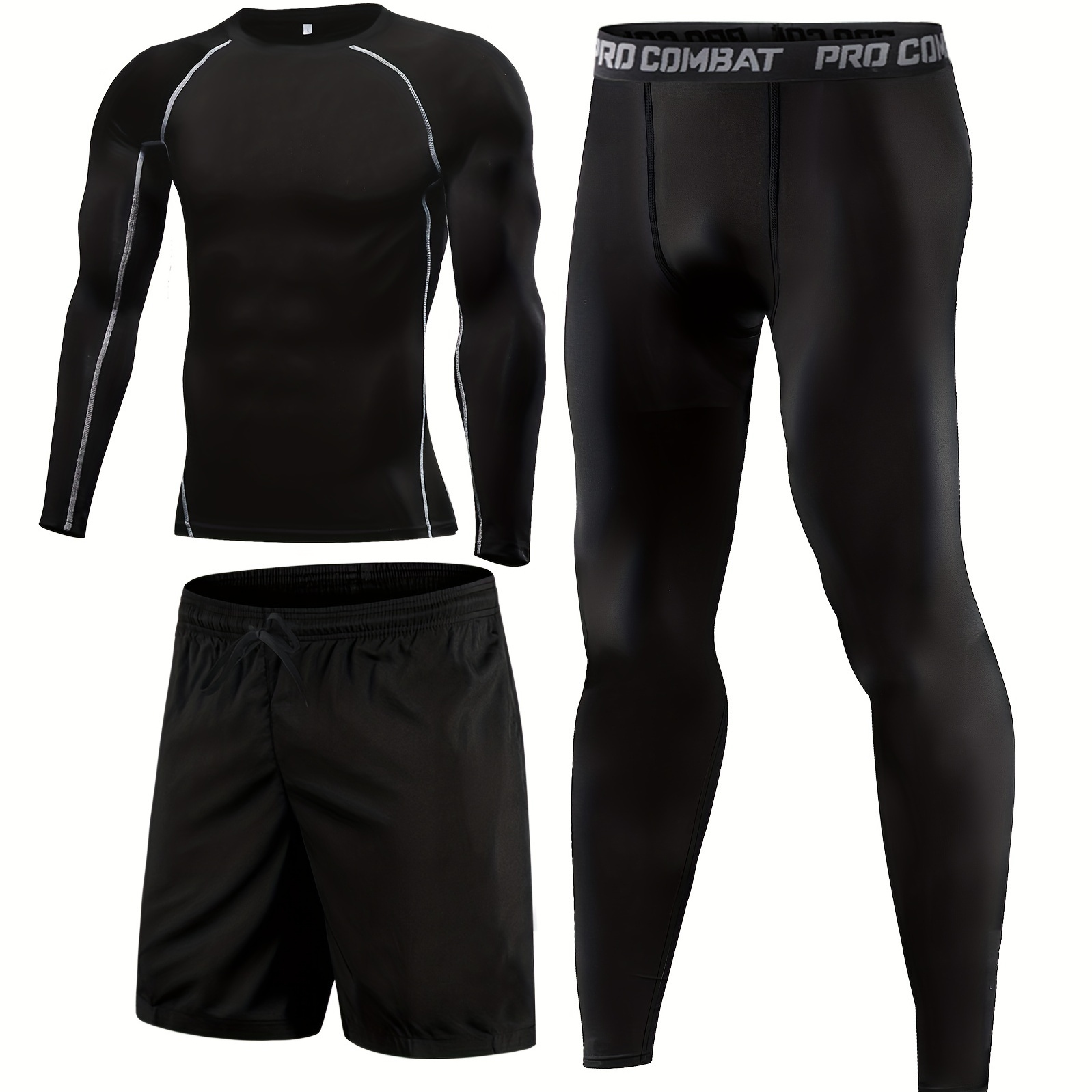 Men's Compression Suit Set: Breathable Quick drying Sweat - Temu Mexico