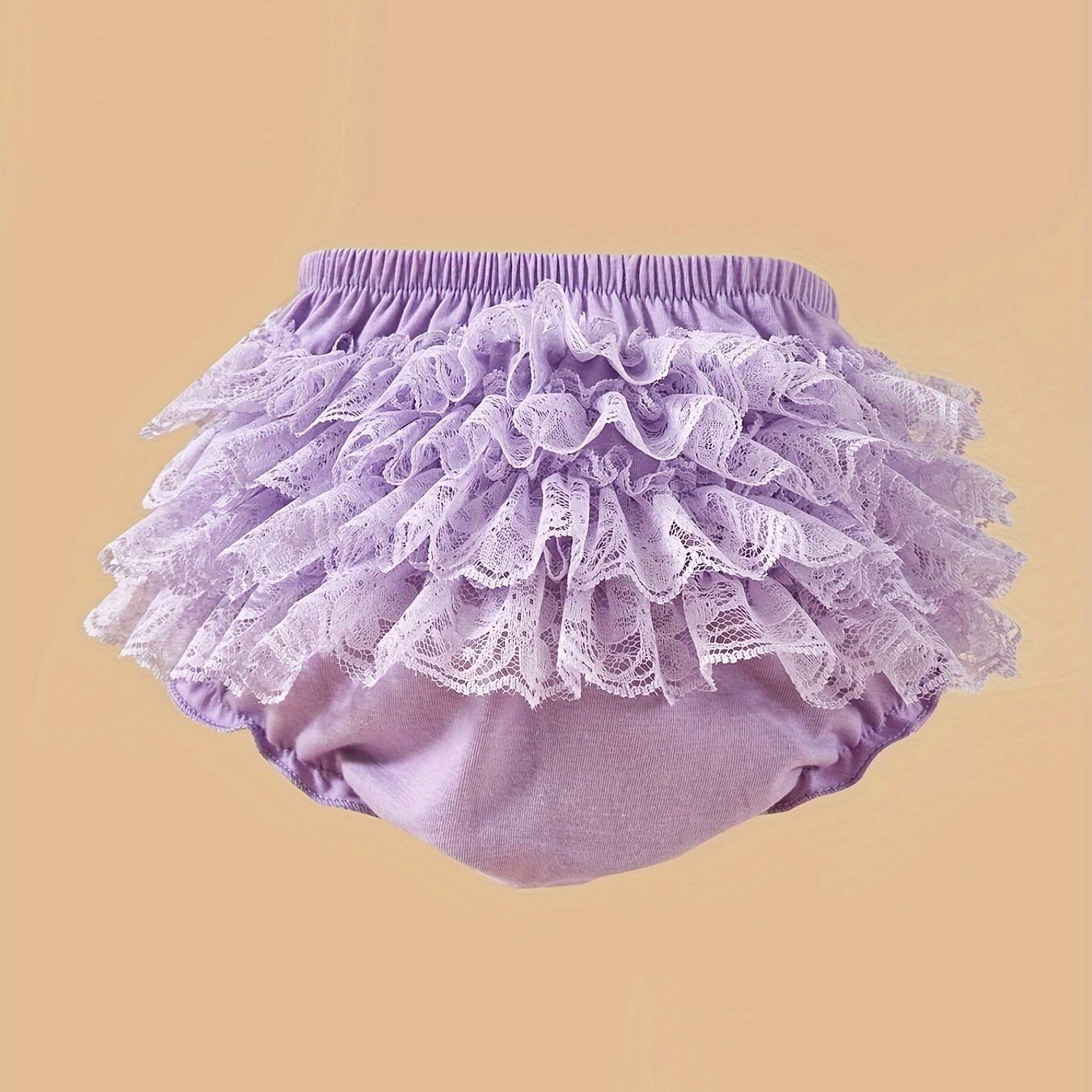 

Baby's Adorable Layered Lace Ruffle Shorts, Toddler & Infant Girl's Clothing For Photography