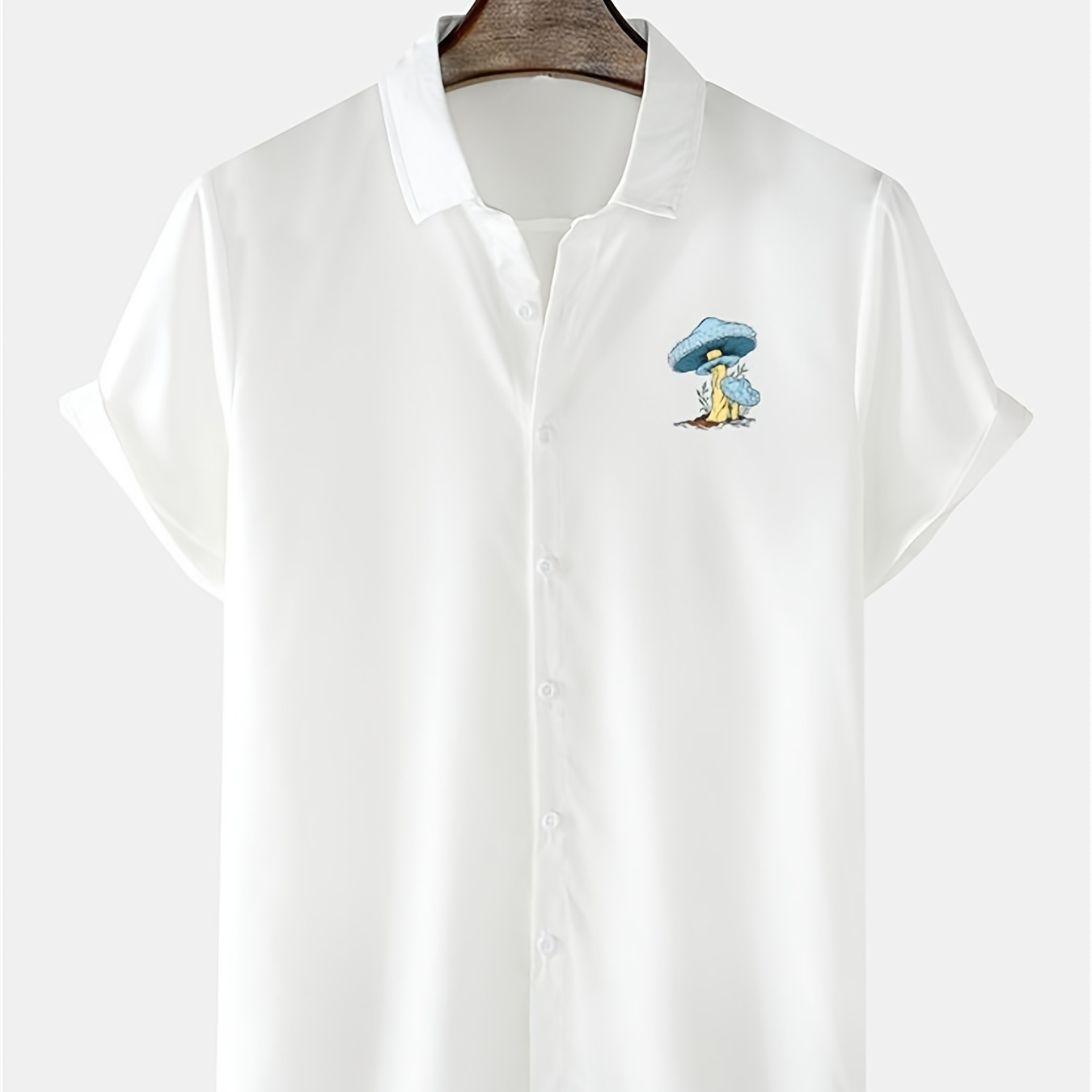 Men's Shirt Top, Cute Black Cat Print, Camp Collar Bowling Shirts Short ...
