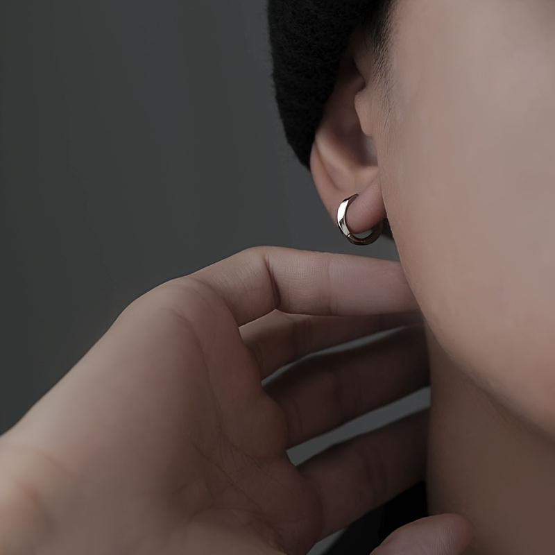 

Mobius Earrings Silver Color Earrings For Men Casual Jewelry Ear Decorative Accessories Gift For Men Earrings