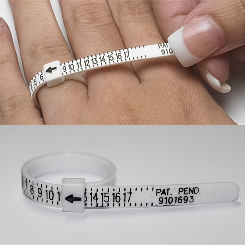 1pc Black Plastic Ring Sizer Measure Sizes 1-17 Finger Gauge Genuine Tester  Wedding Ring Band With Magnified Glass Jewellery Measure Tool