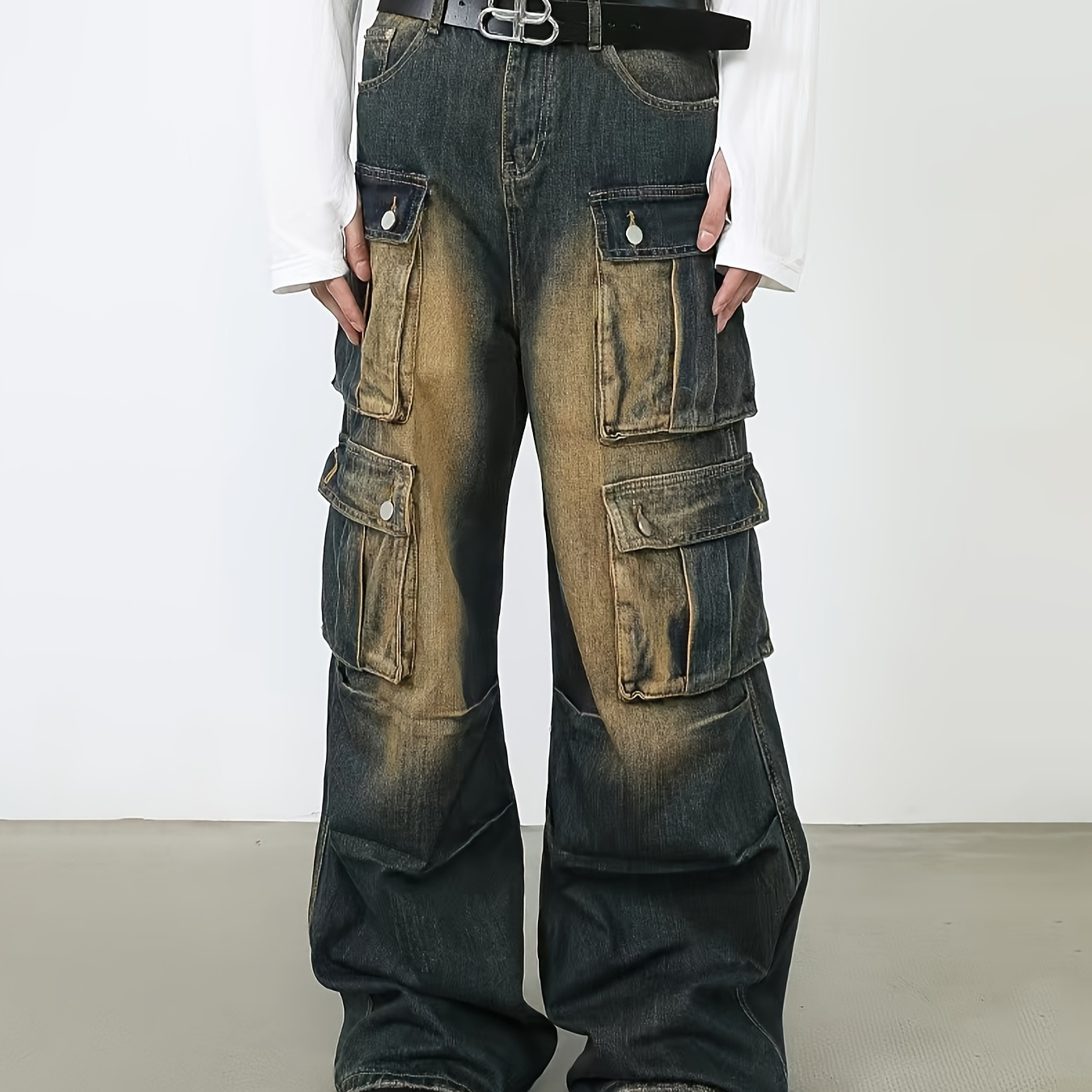 

Men's Casual Jeans, Work Pants, Loose Straight Leg Wide Leg Denim Pants
