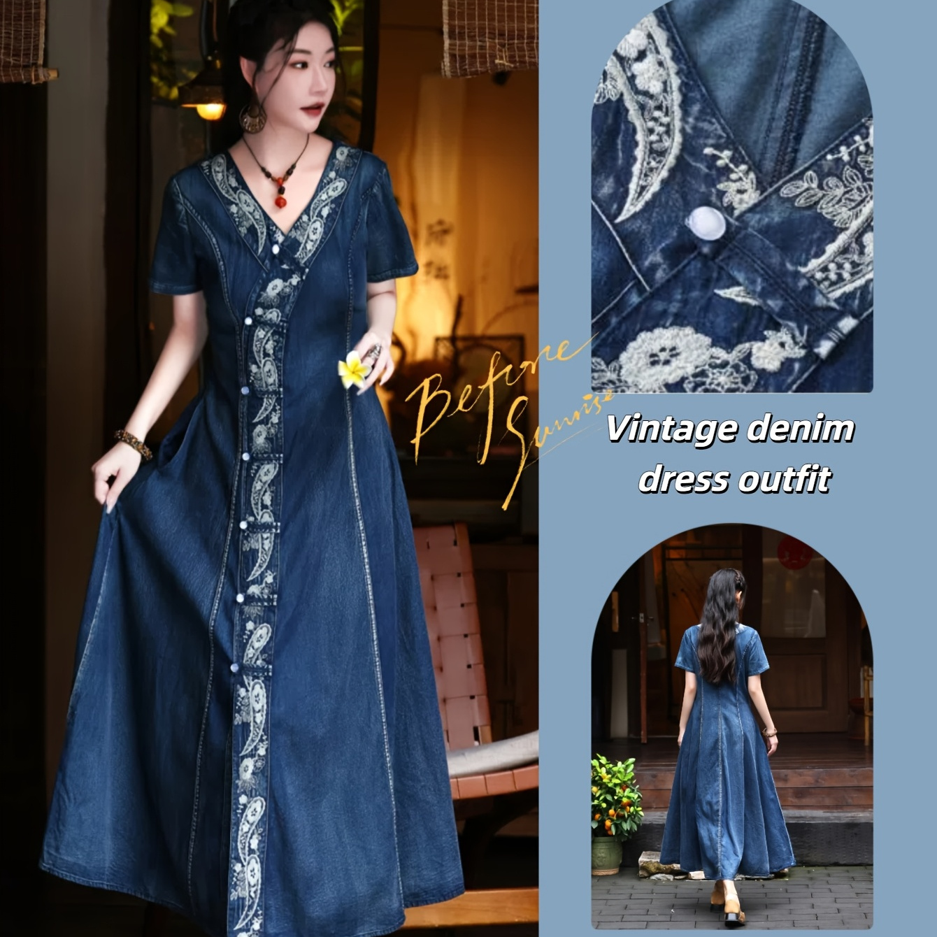 [ JEANS] Denim Maxi Dress ★人気★ Long Denim Dress | Gap