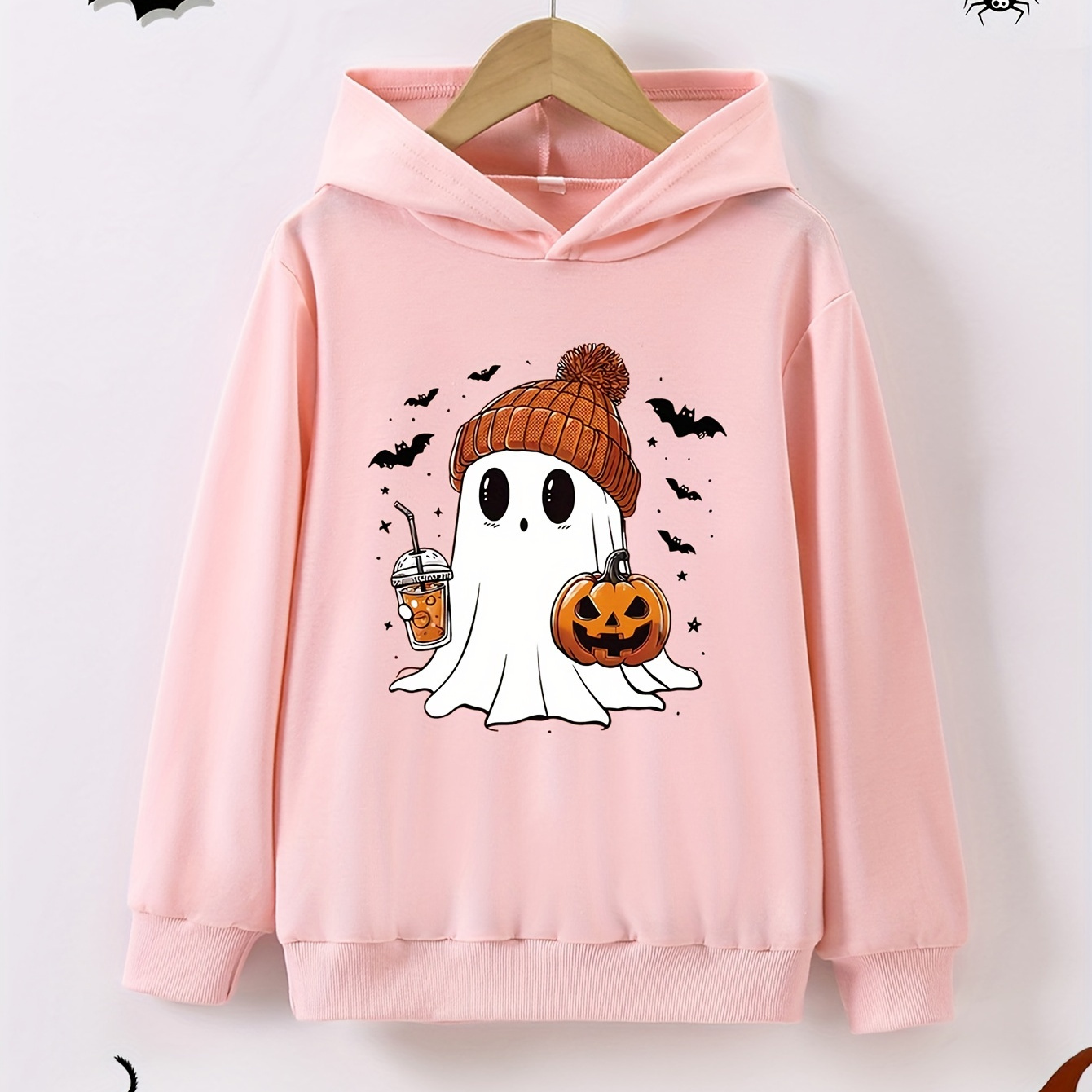 

Pattern Print, Girl's Casual Comfy Long Sleeve Pullover Hoodie For Daily And Outdoor Wear, Autumn And Winter Top