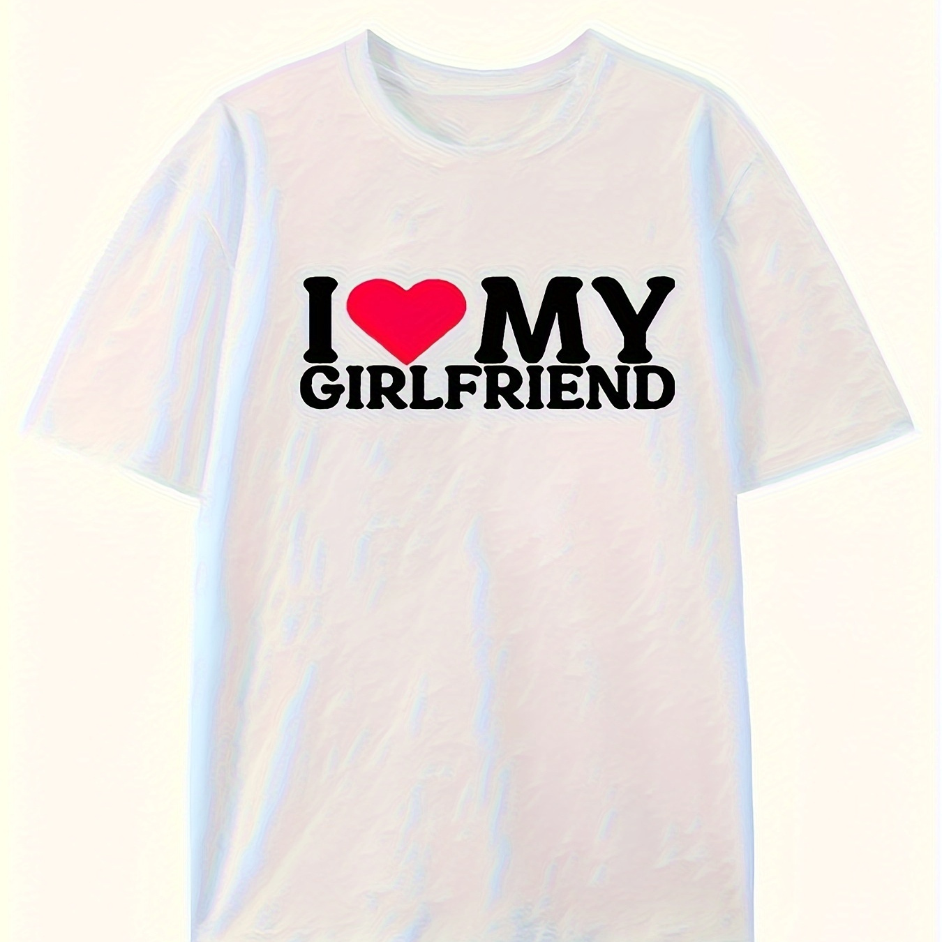 

I Love My Girlfriend/boyfriend Print Men's Short Sleeve Pure Cotton T-shirt Summer T-shirt Top