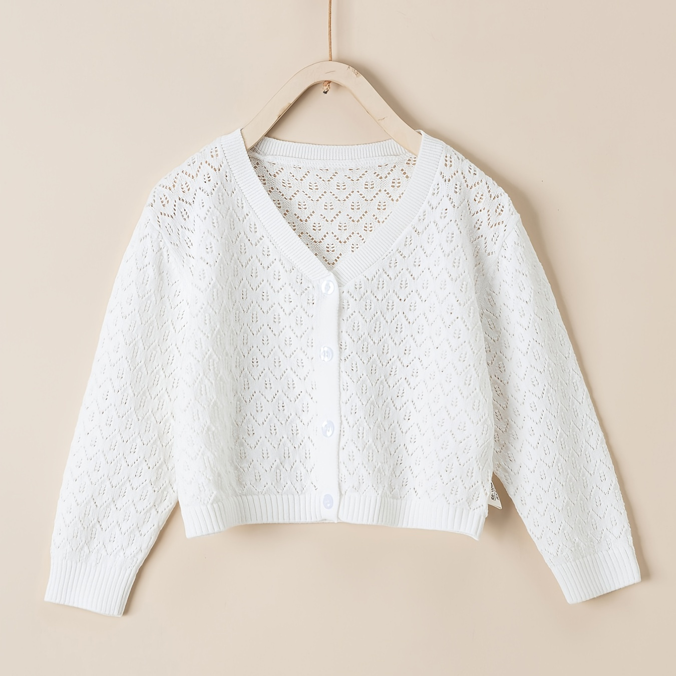 Girls Casual Knit Cardigan Sweater Top, V-neck Thin Button Up Breathable Top For Spring And Autumn Kids Clothes