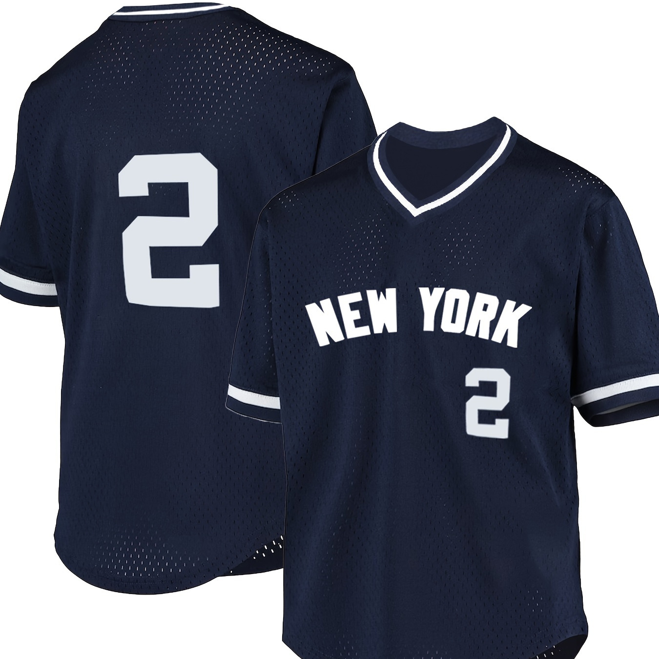 

Plus Size Men's "new York 2" Graphic Print Jersey T-shirt For Outdoor Sports/baseball