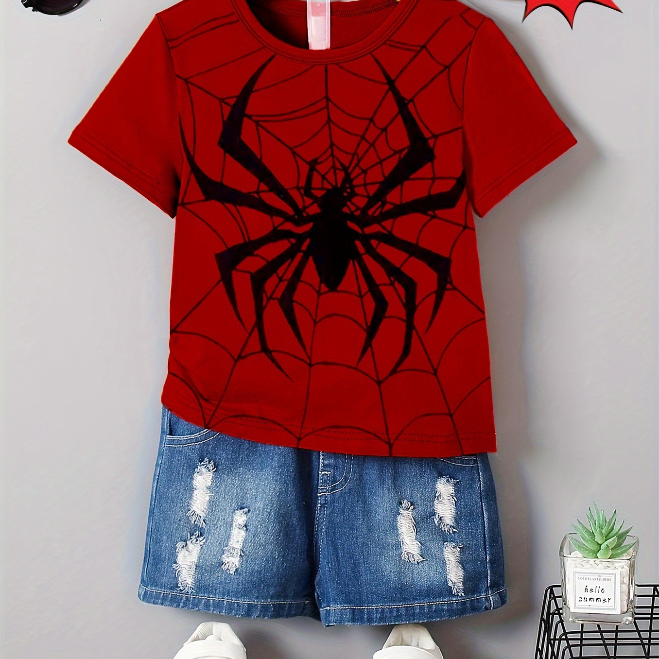 

Cool Spider 3d Print Boy's Leisure Short Sleeve Sports T-shirt - Comfortable Summer Outdoor Clothing