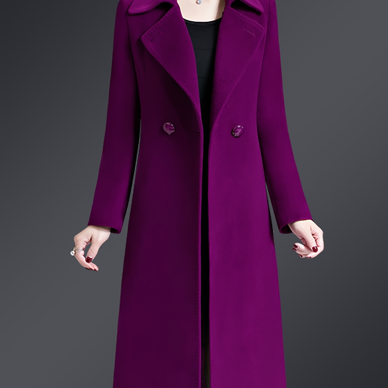 

Women's Elegant Solid Color Mid-length Thicken Warm Coat