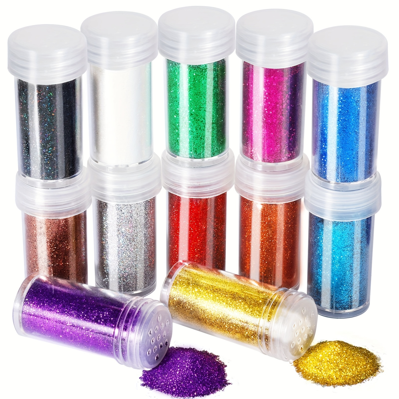 Glitter Shaker Jars Of Colorful Glitter Powder, Crafts Decoration