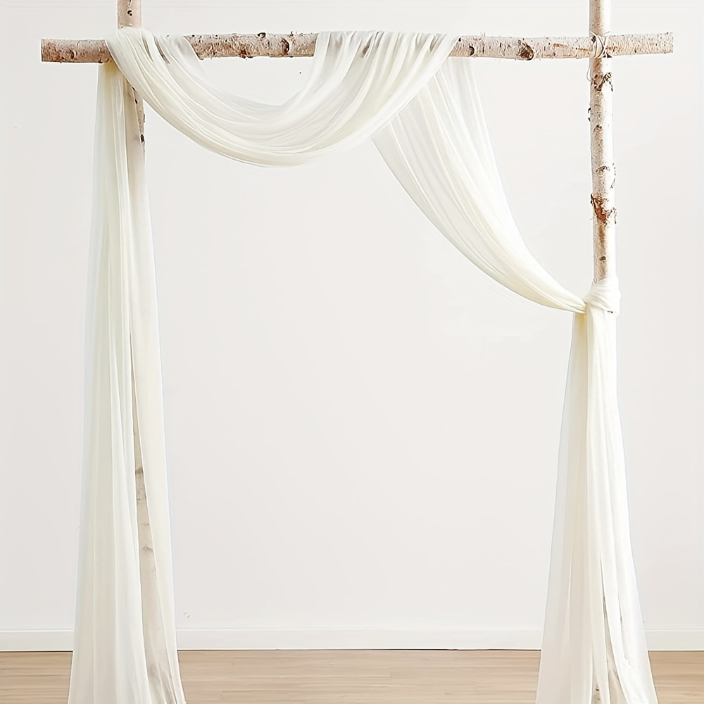 

1pc, Wedding Arch Draping, Ivory Sheer Fabric Drapes 20ft Chiffon Drapery Wedding Ceremony Engagement Reception Archway Backdrop Decorations