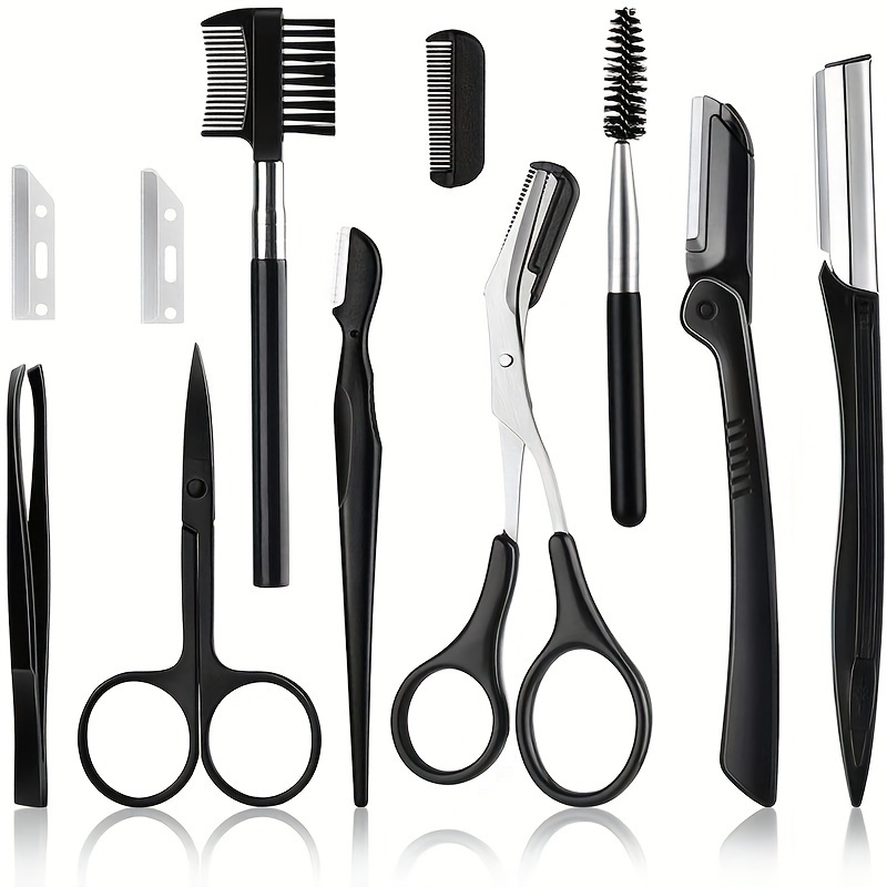 

3/4/5/11 Pcs Eyebrow Trimmer Set Scissors Tweezers Eyebrow Razor Scraping Eyebrow Comb Razor Eyebrow Clip Makeup Tools Sets