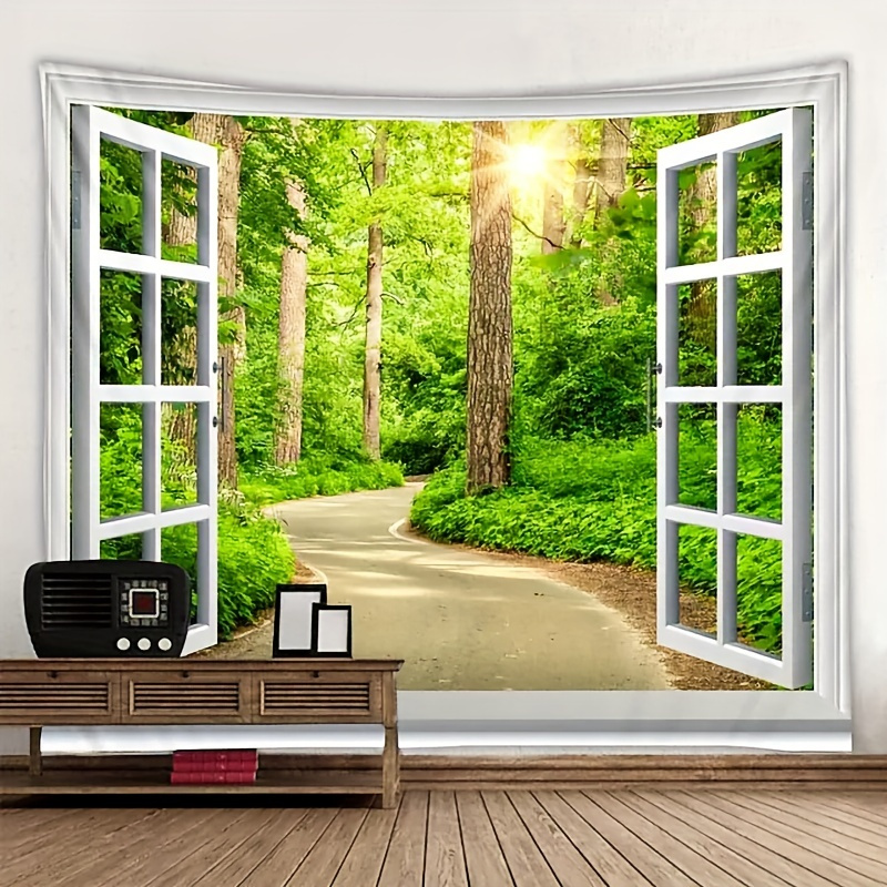 Cute Fashion Landscape Scenic Windows Tree Lake Design - Temu