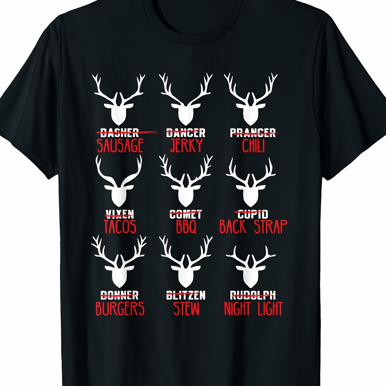 

Funny Christmas Deer Hunters All Of Reindeer Design T-shirt-220g