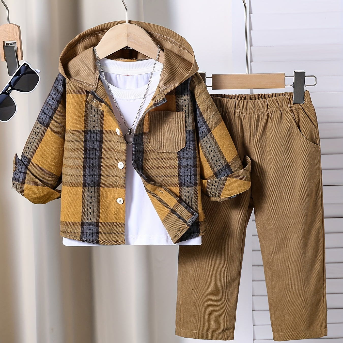 

Boys' Hooded & Pants Set - , Washable - For Fall/, For