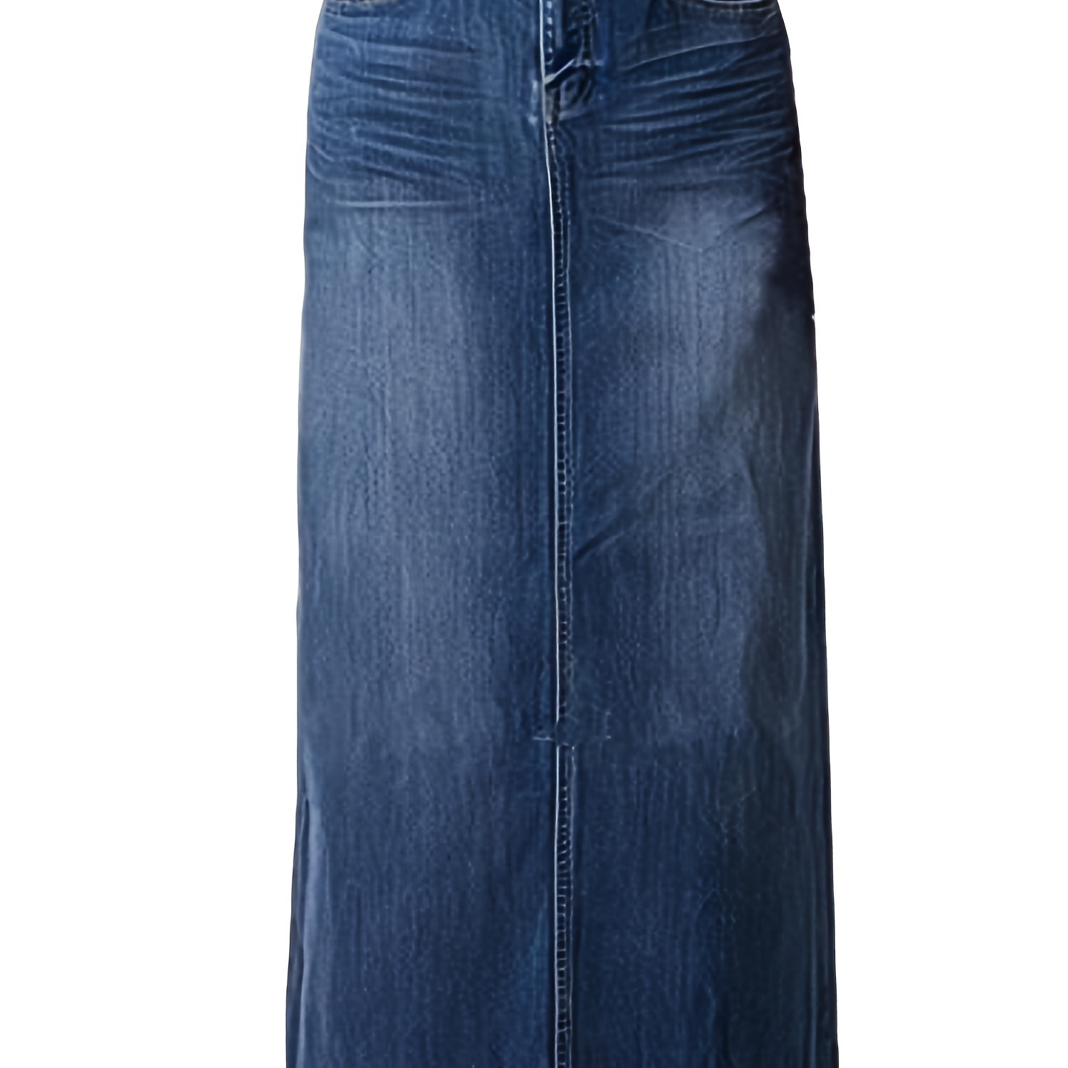 

Women's Maxi Pencil Jean Skirt- High Waisted A-line Long Denim Skirts For Ladies- Blue Jean Skirt