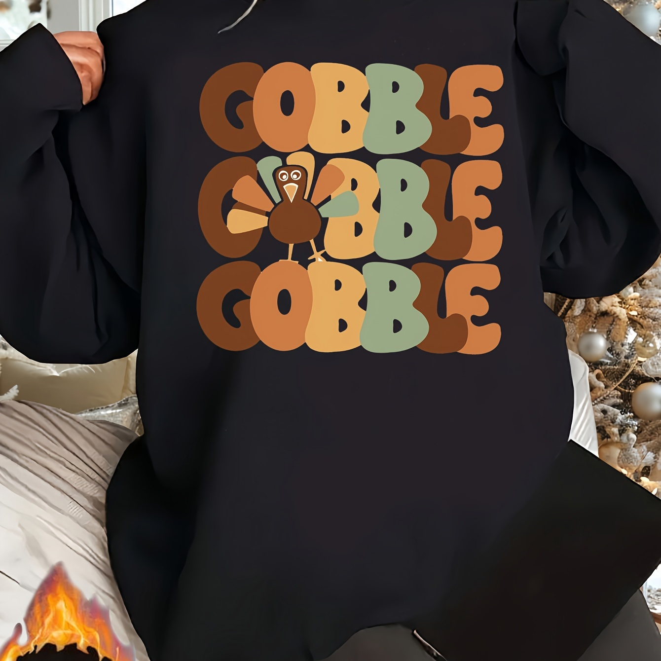 

Women's " " Printed Sweatshirt, , , Polyester, Pattern, , / Top
