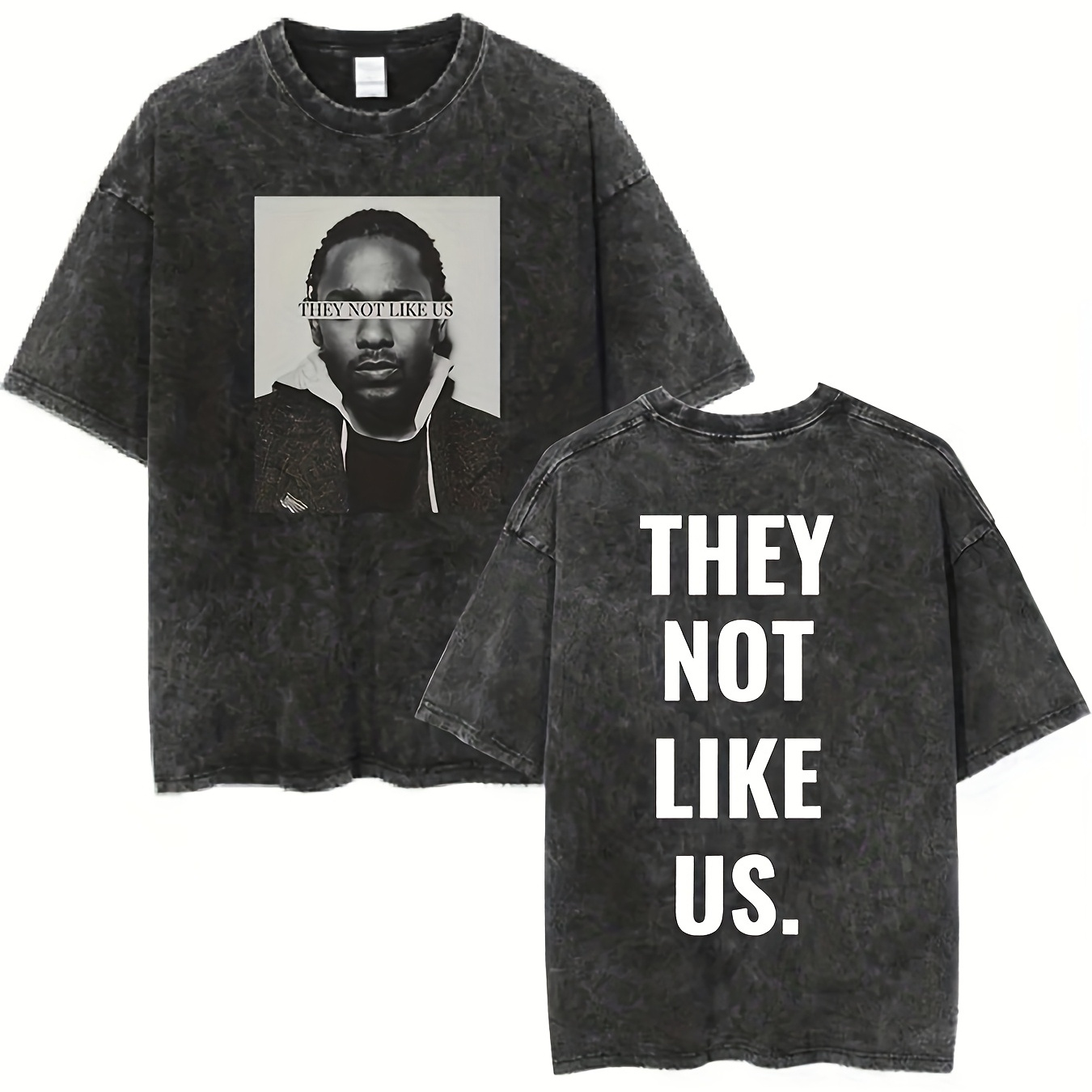 Men's Vintage Hip-Hop Graphic T-Shirt - Black Statement Tee with Bold "THEY NOT LIKE US" Print - Loose Fit Streetwear Essential - All-Season Casual Shirt for Concerts & Everyday Outfits, Hip Hop T Shirt, Concert Outfit, Retro Design, Breathable Material, Urban Trendsetters