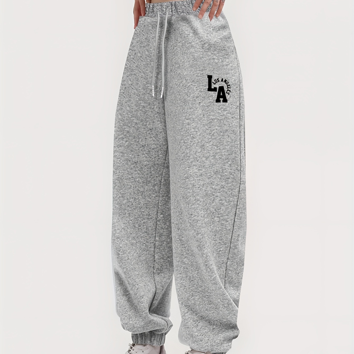 

Letter Print Fashion Jogger Pants, Drawstring Elastic Waist Comfy Sweatpants, Women's Activewear